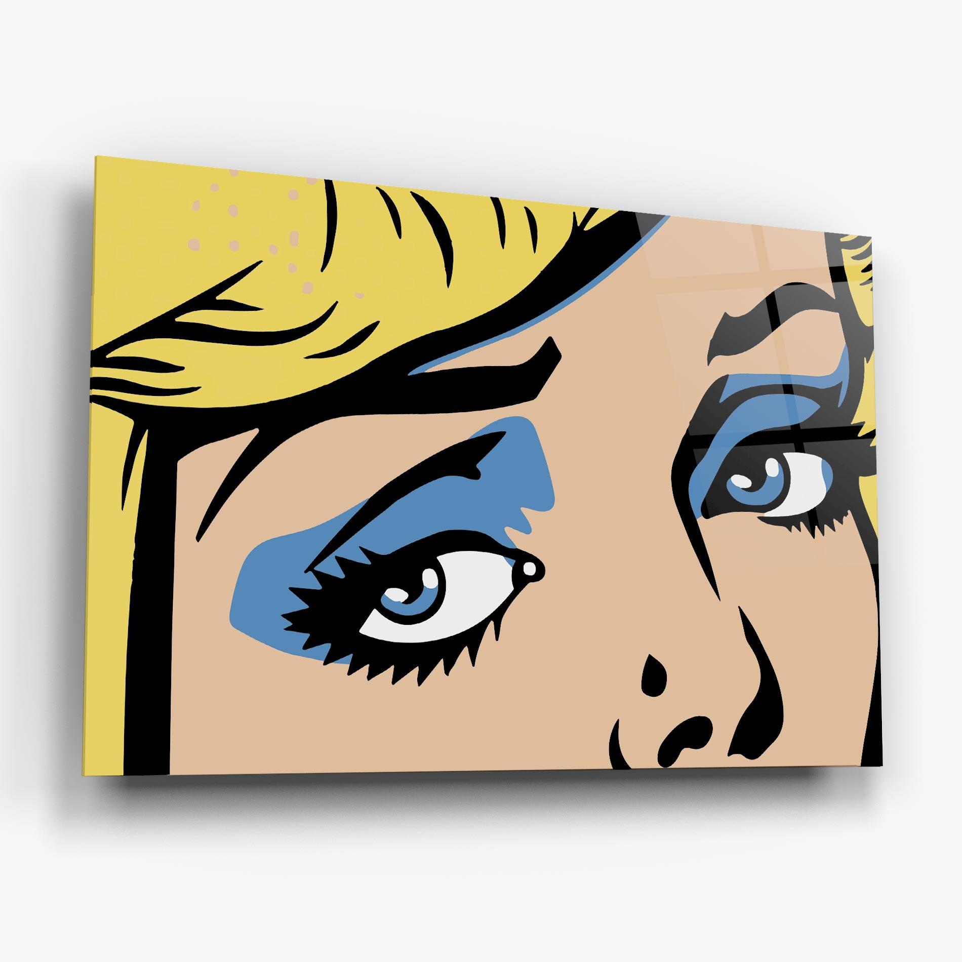 Tablou Sticla Pop Blue Makeup mockup 6