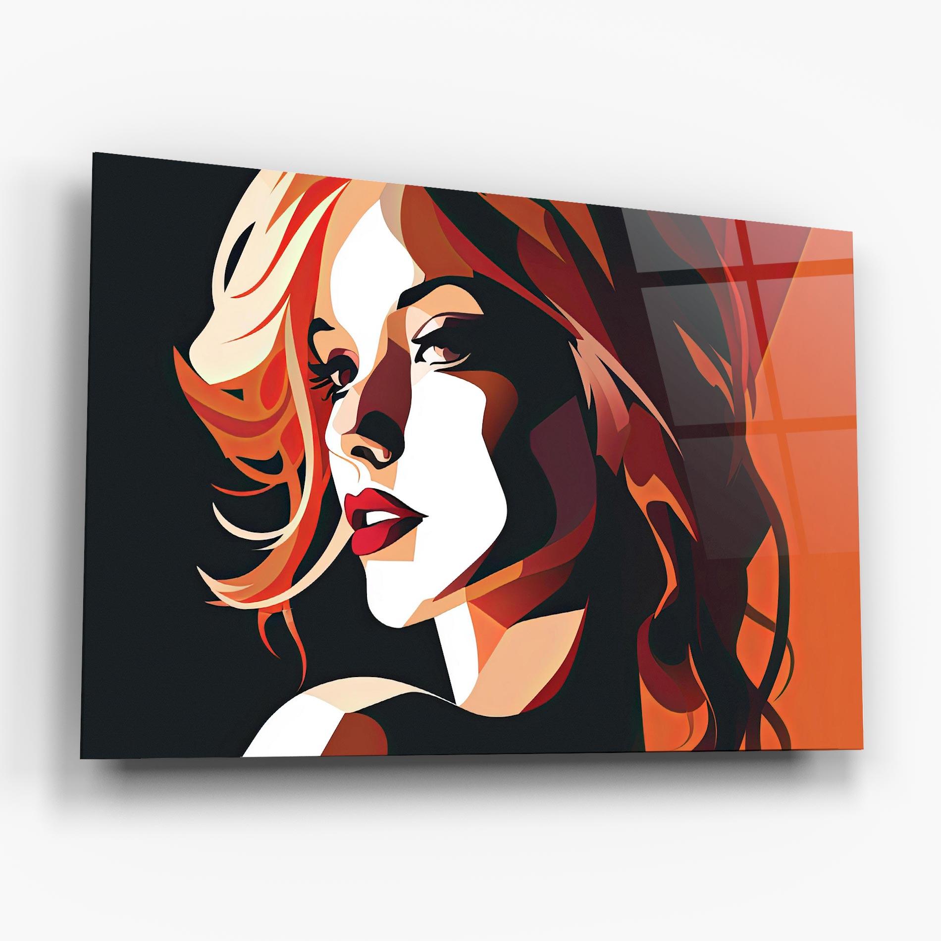 Tablou Sticla Pop Lady Art mockup 6