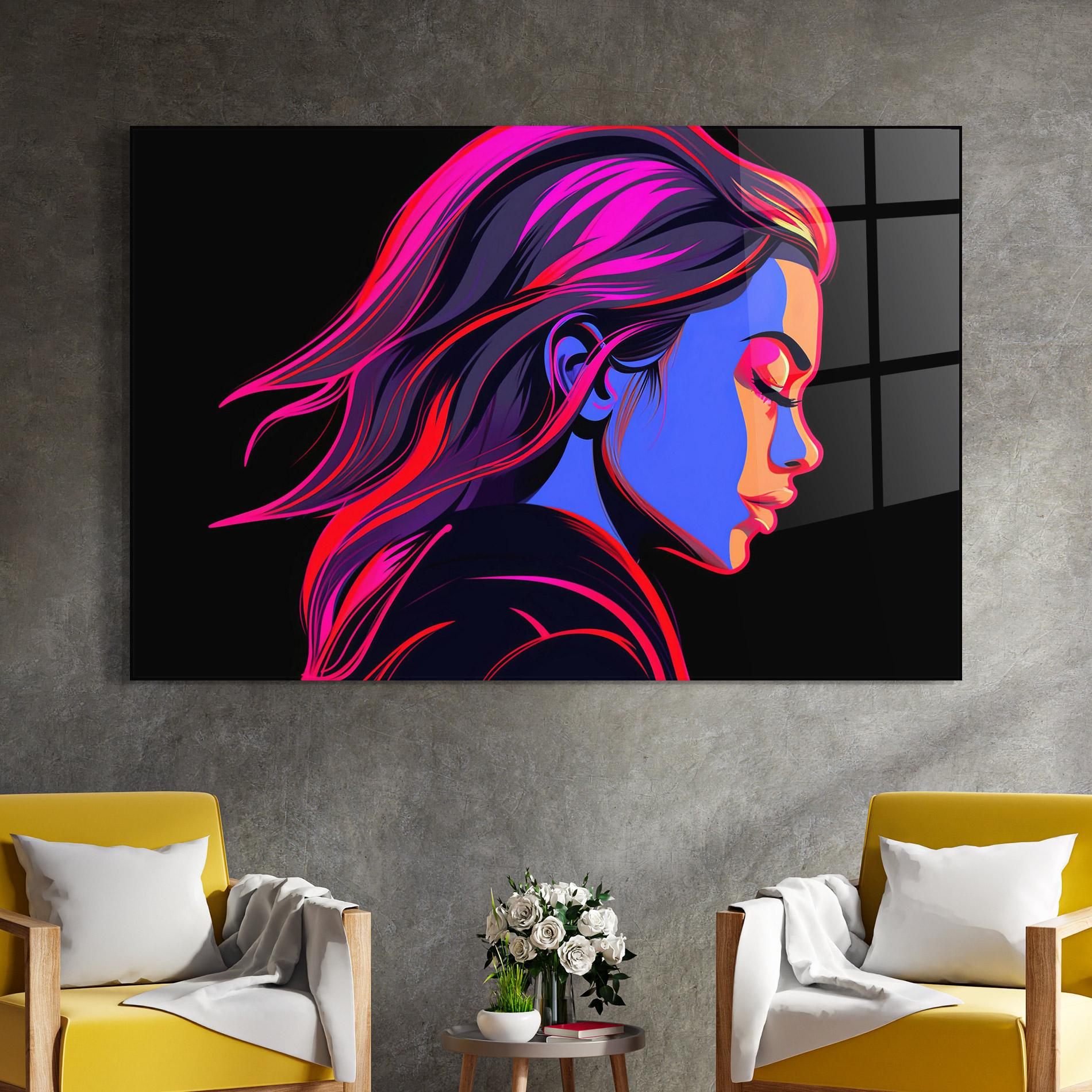 Tablou Sticla Blue Cream Pop Art mockup 4