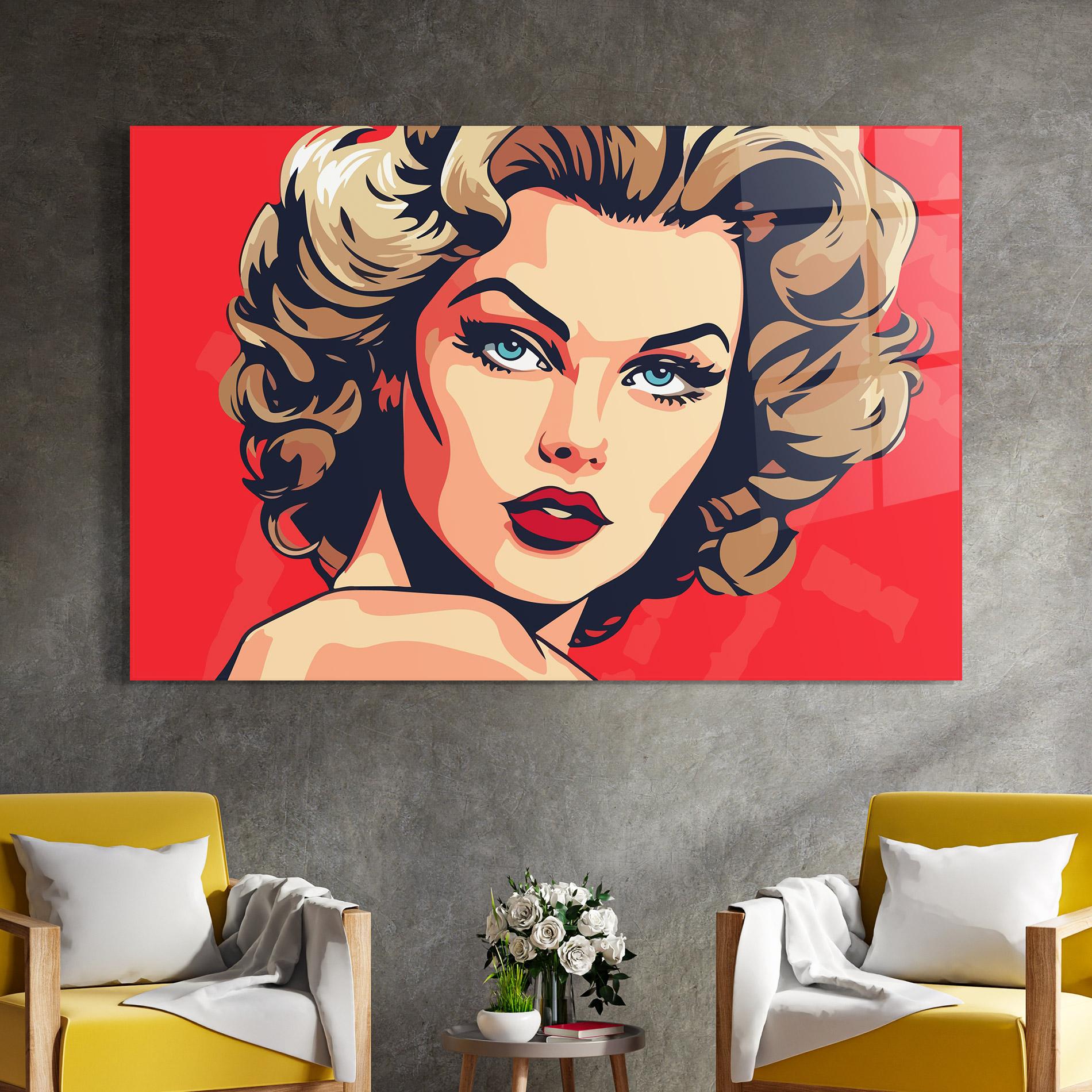 Tablou Sticla Pop Beautiful Lady mockup 4