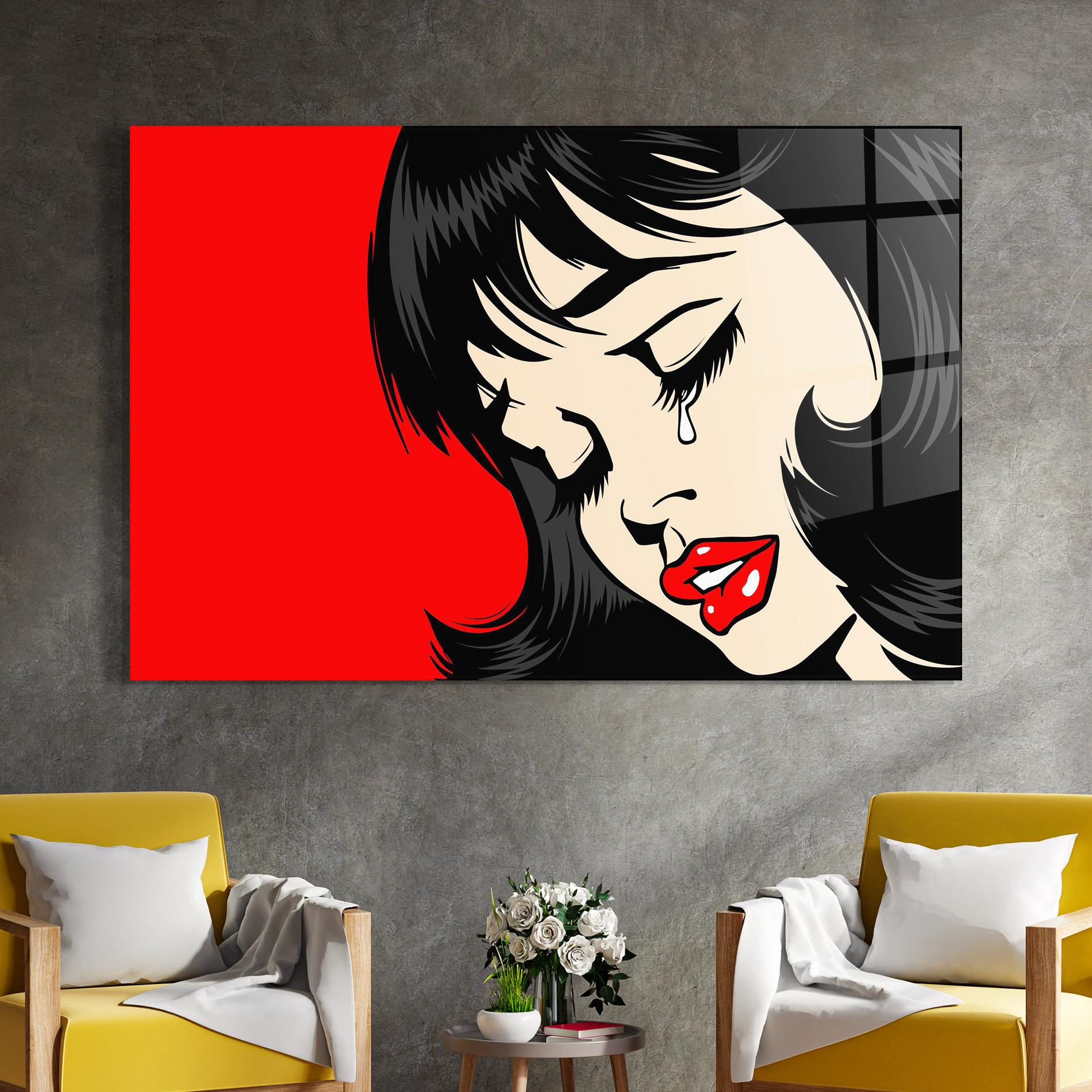 Tablou Sticla Pop Crying mockup 4