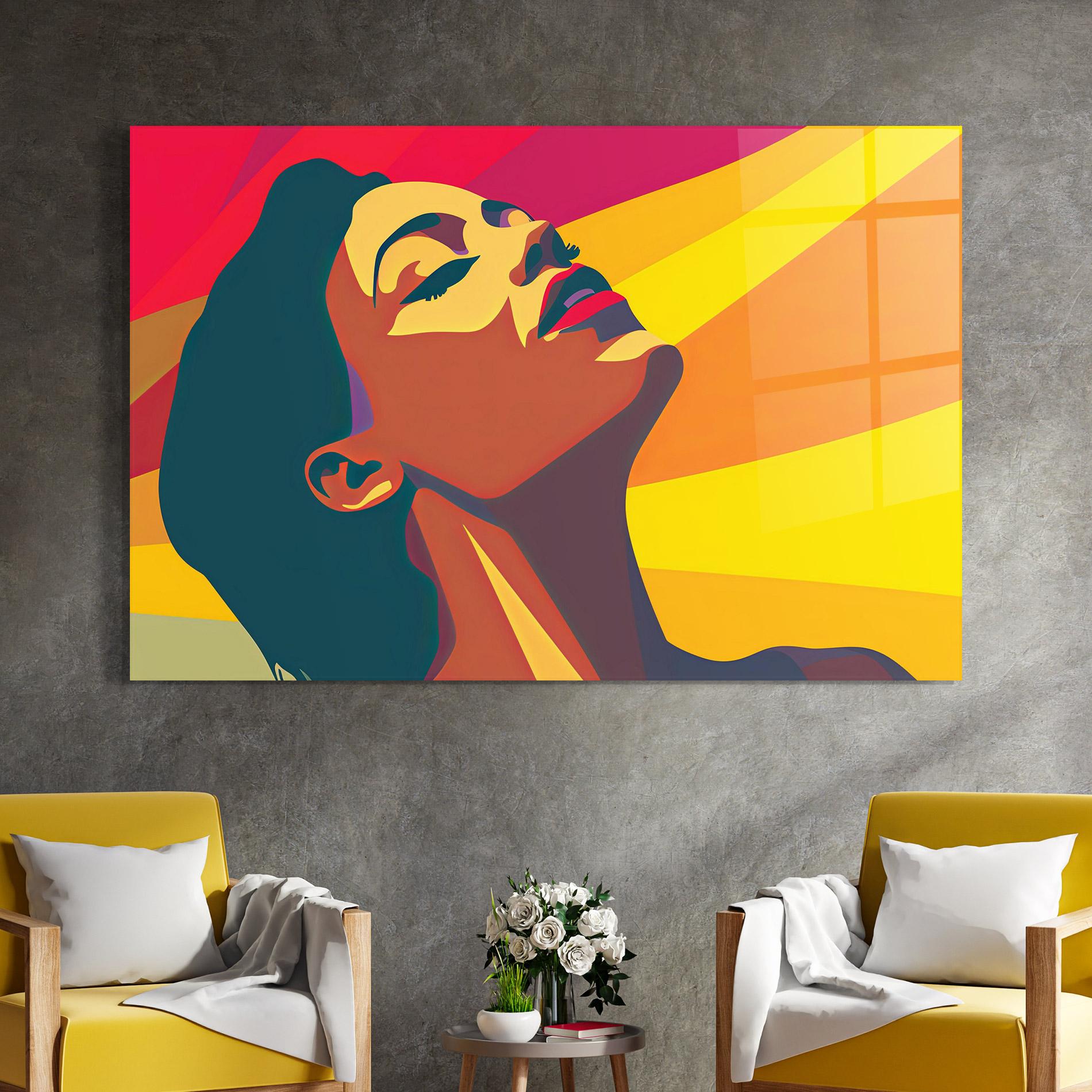 Tablou Sticla Pop Female Color mockup 4