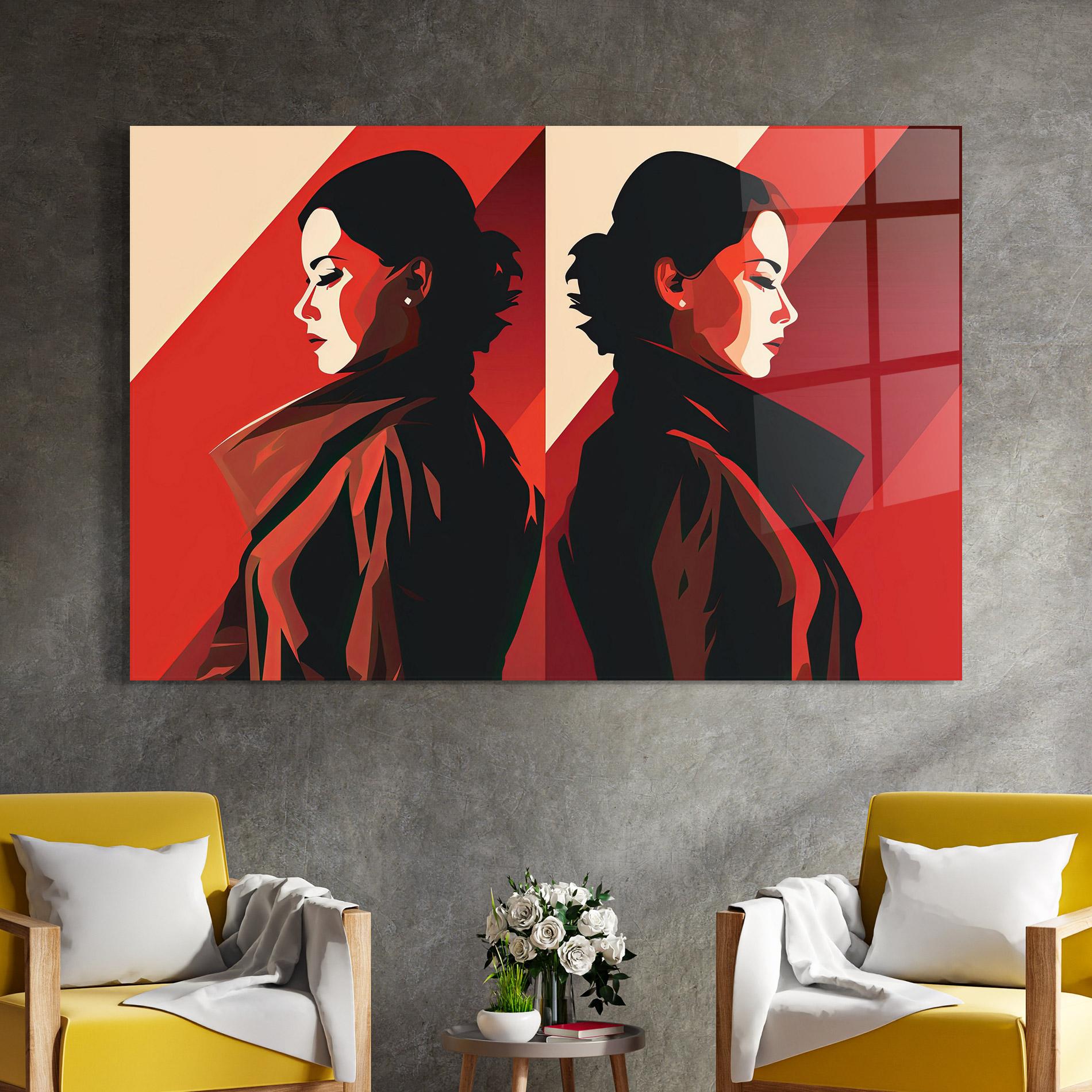 Tablou Sticla Pop Outfit Lady mockup 4