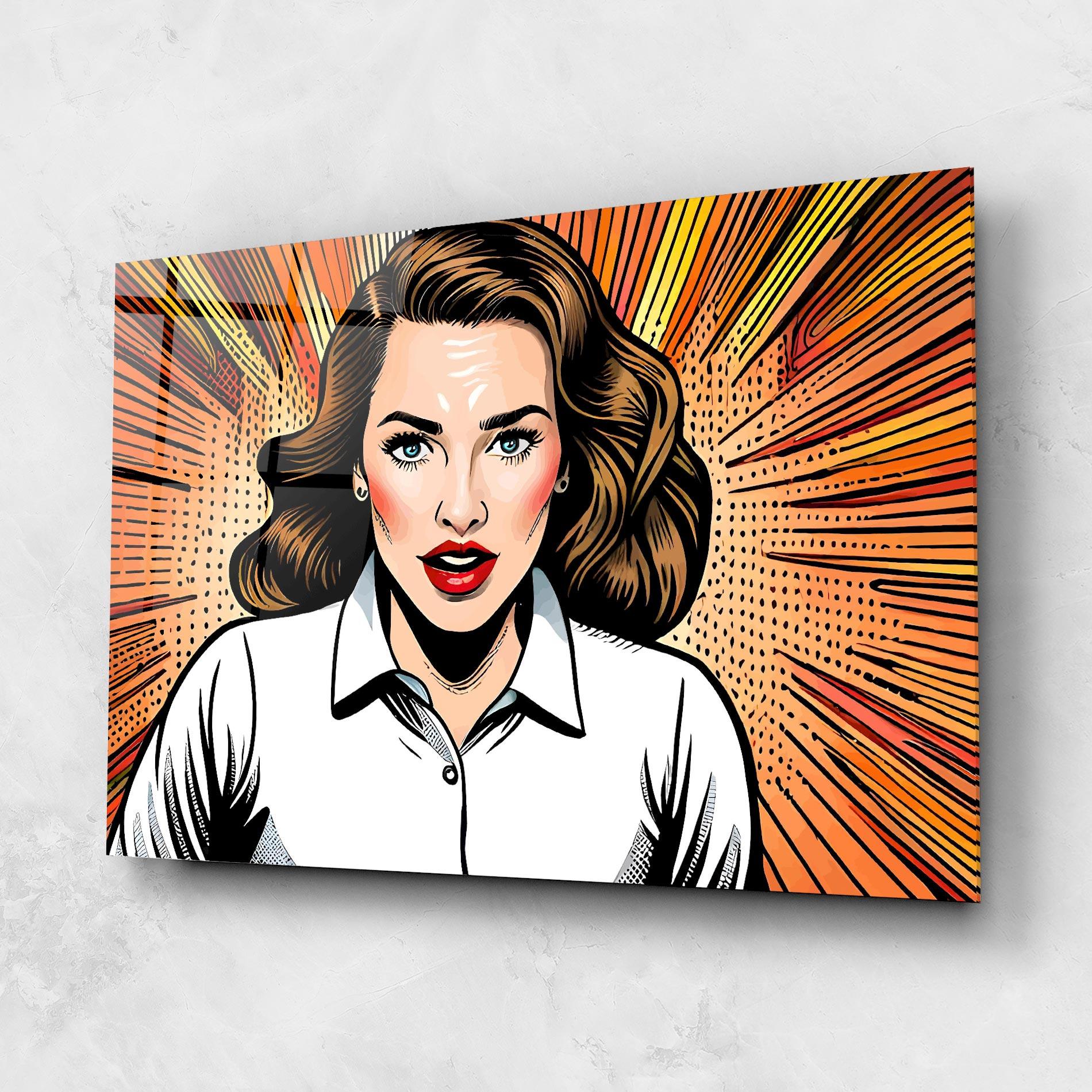 Tablou Sticla Blue Eye Pop Art mockup 1