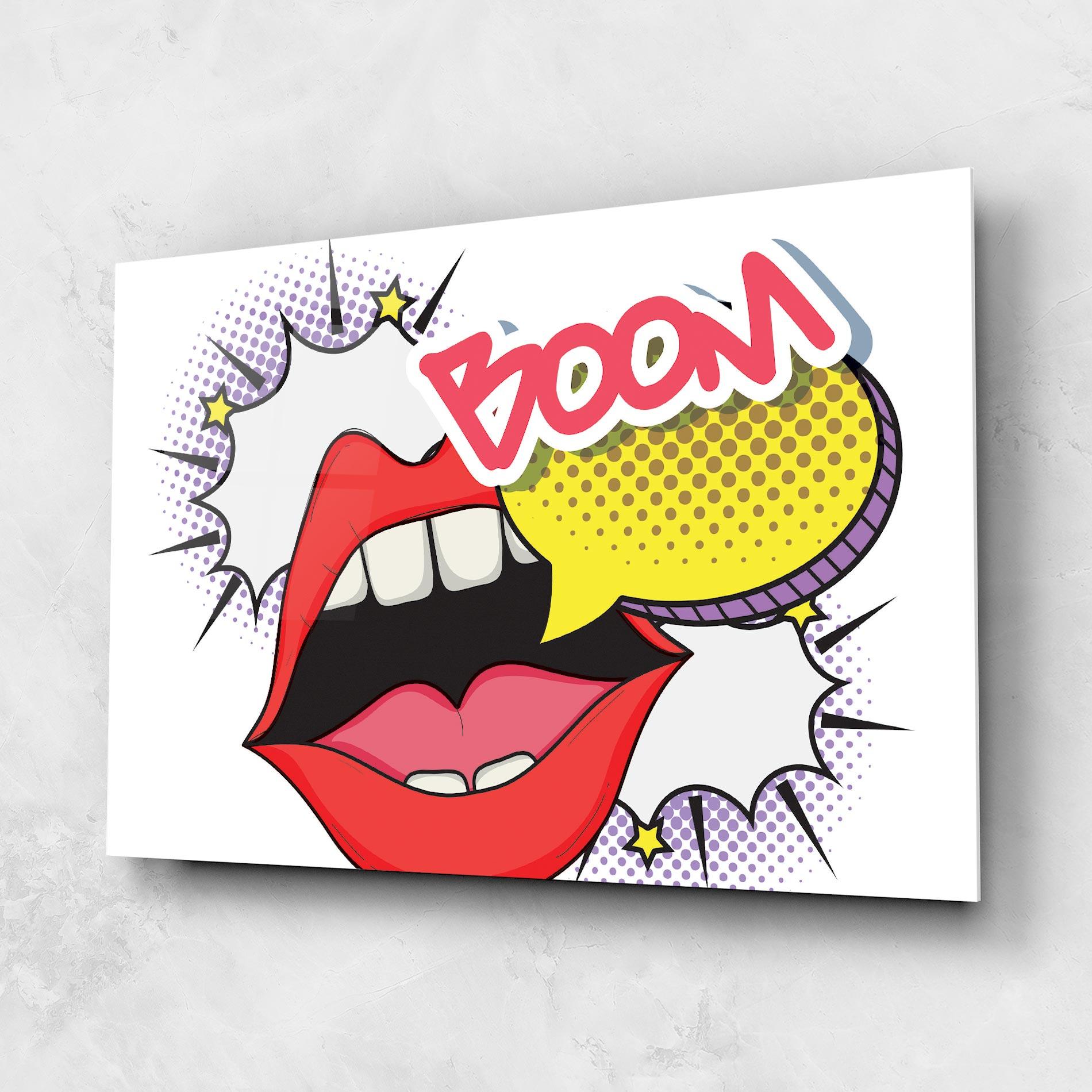 Tablou Sticla Boom Pop Art mockup 1