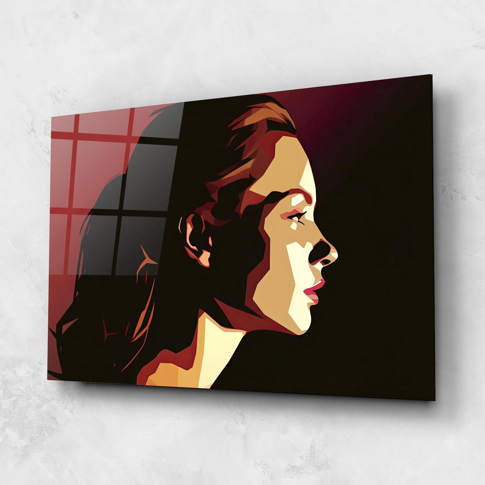 Tablou Sticla Cream Red Pop Art mockup 1