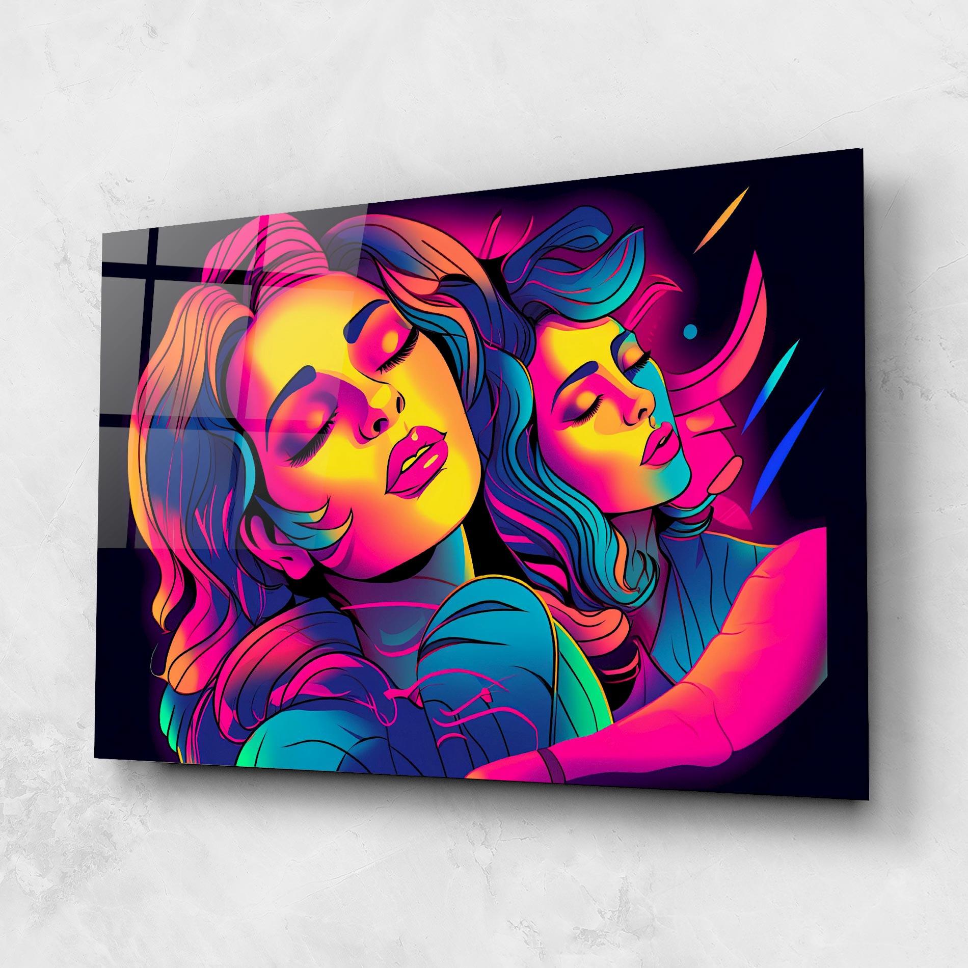 Tablou Sticla Glowing Pop Woman mockup 1