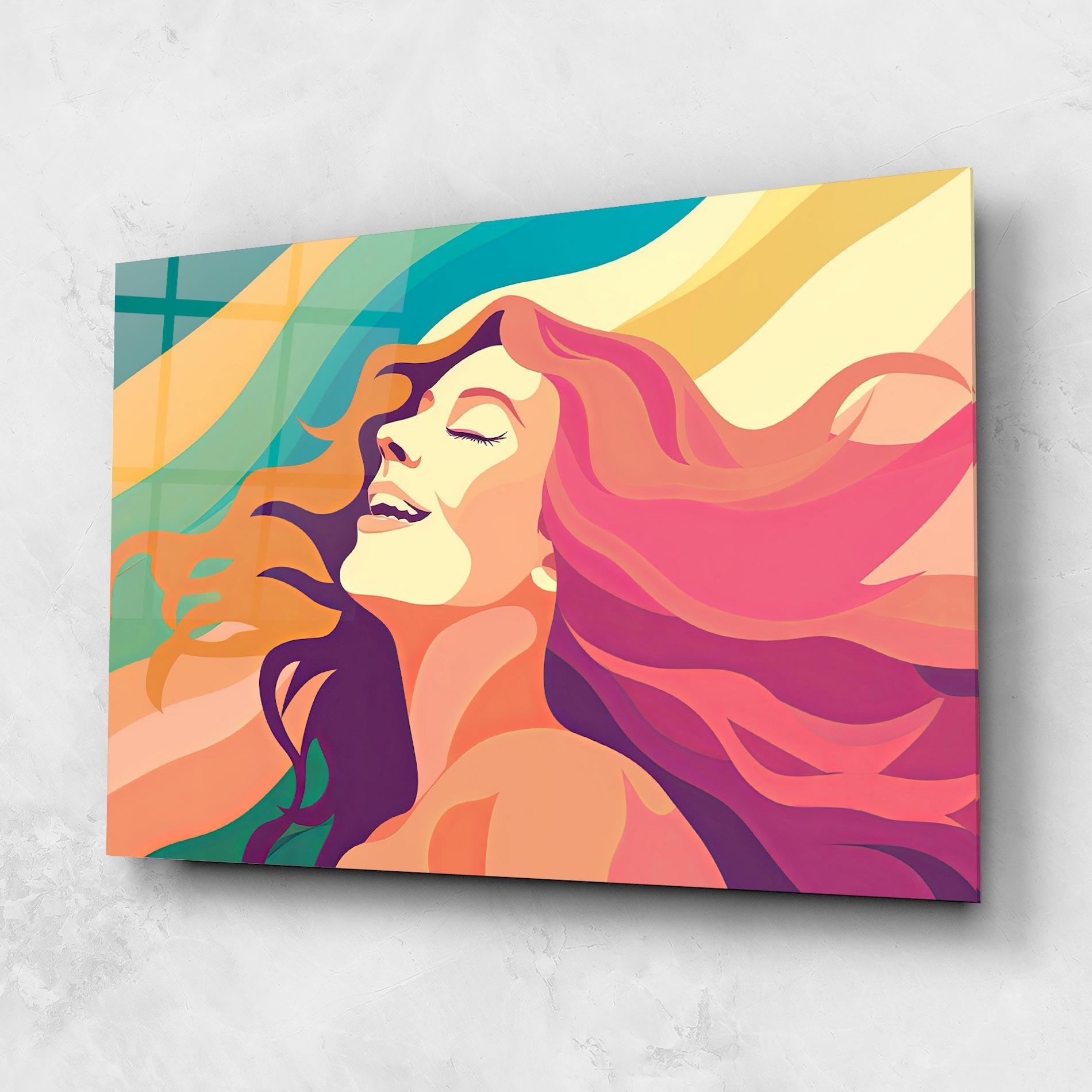 Tablou Sticla Pink Pop Hair mockup 1