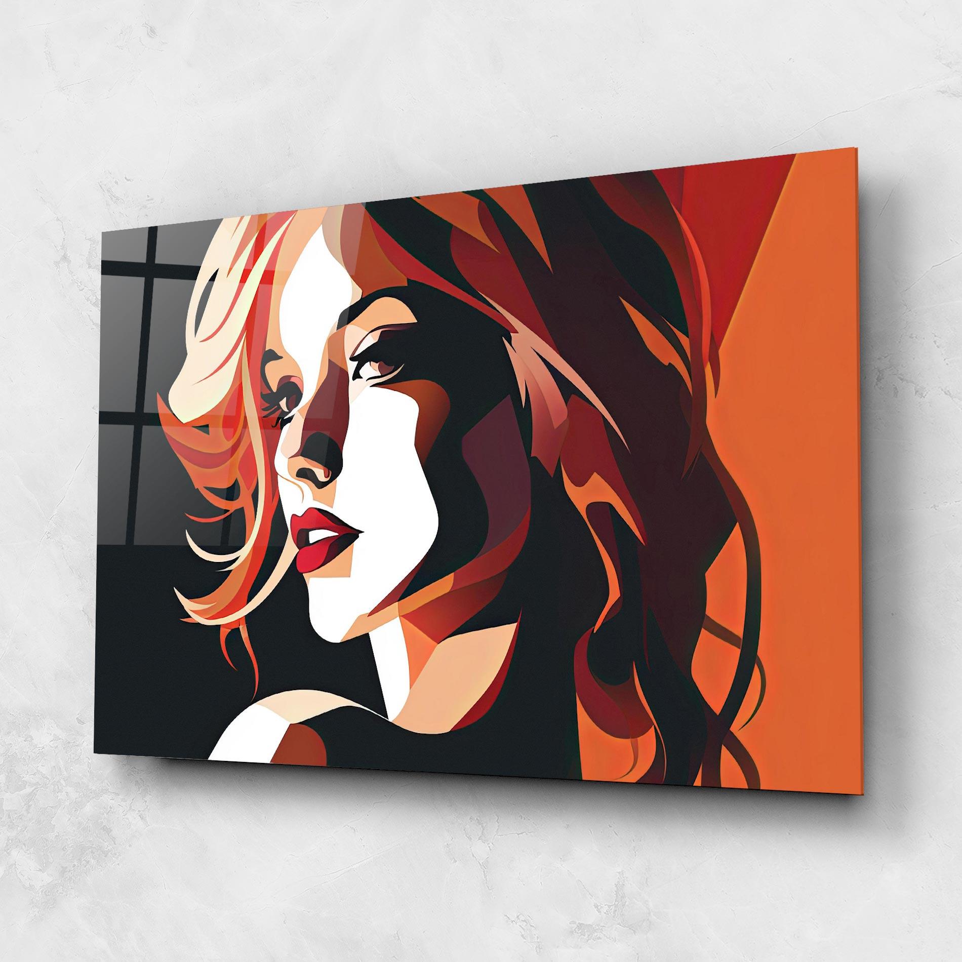 Tablou Sticla Pop Lady Art mockup 1