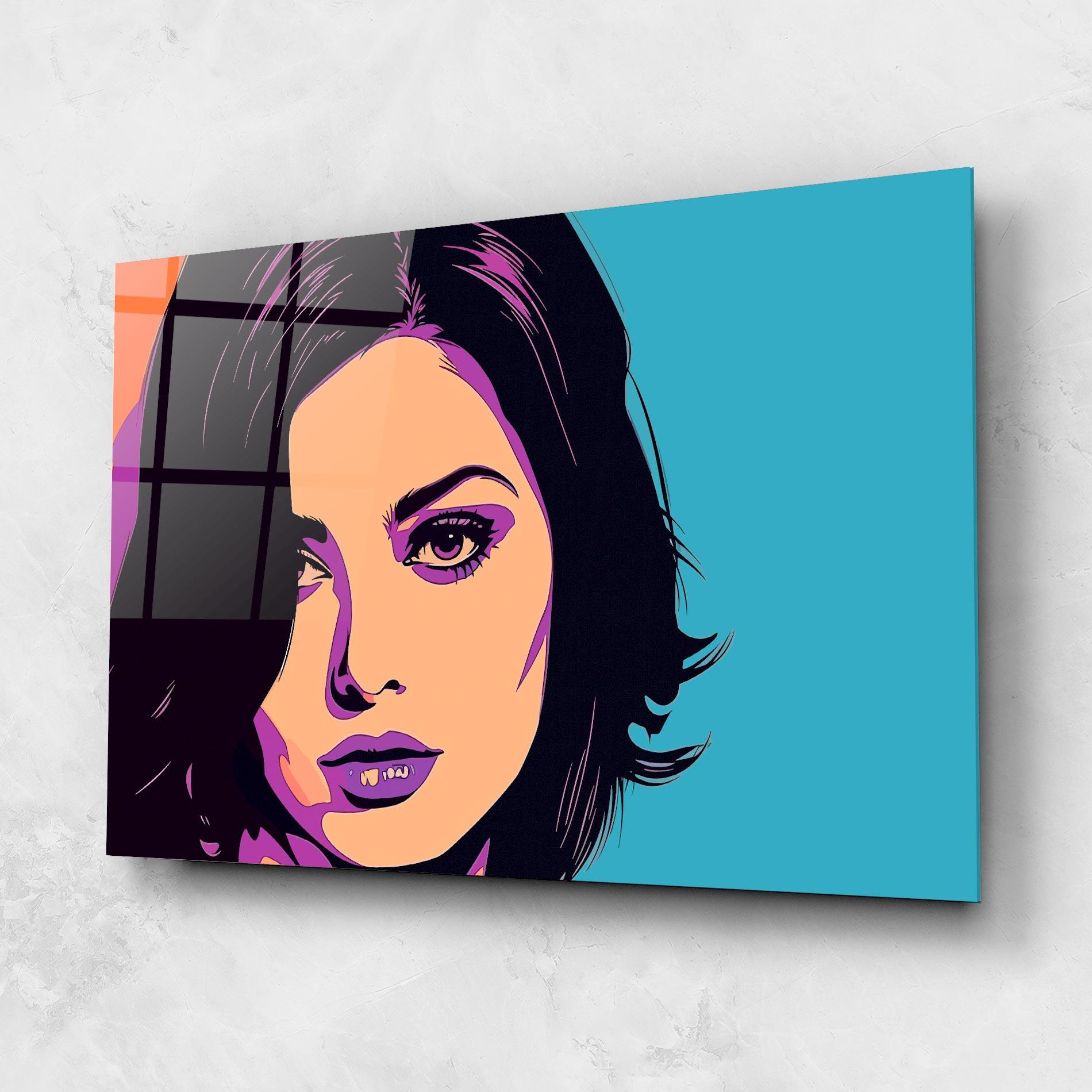 Tablou Sticla Pop Purple Woman mockup 1