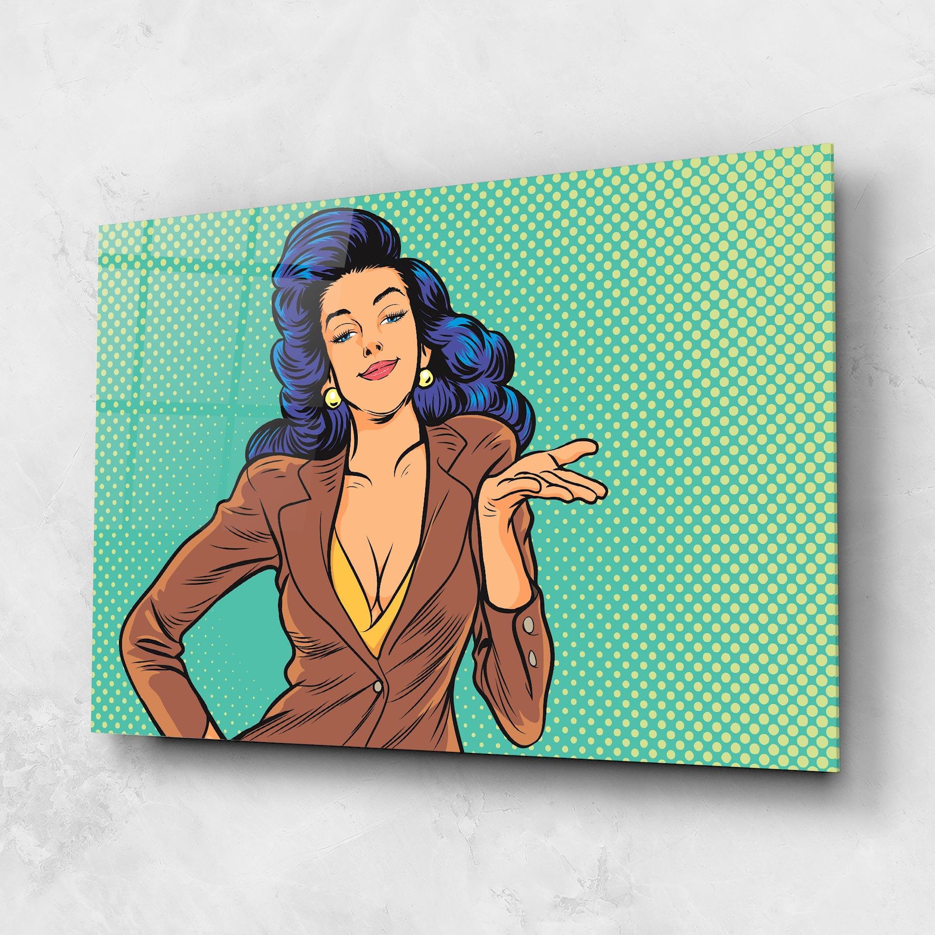 Tablou Sticla Pop Woman mockup 1