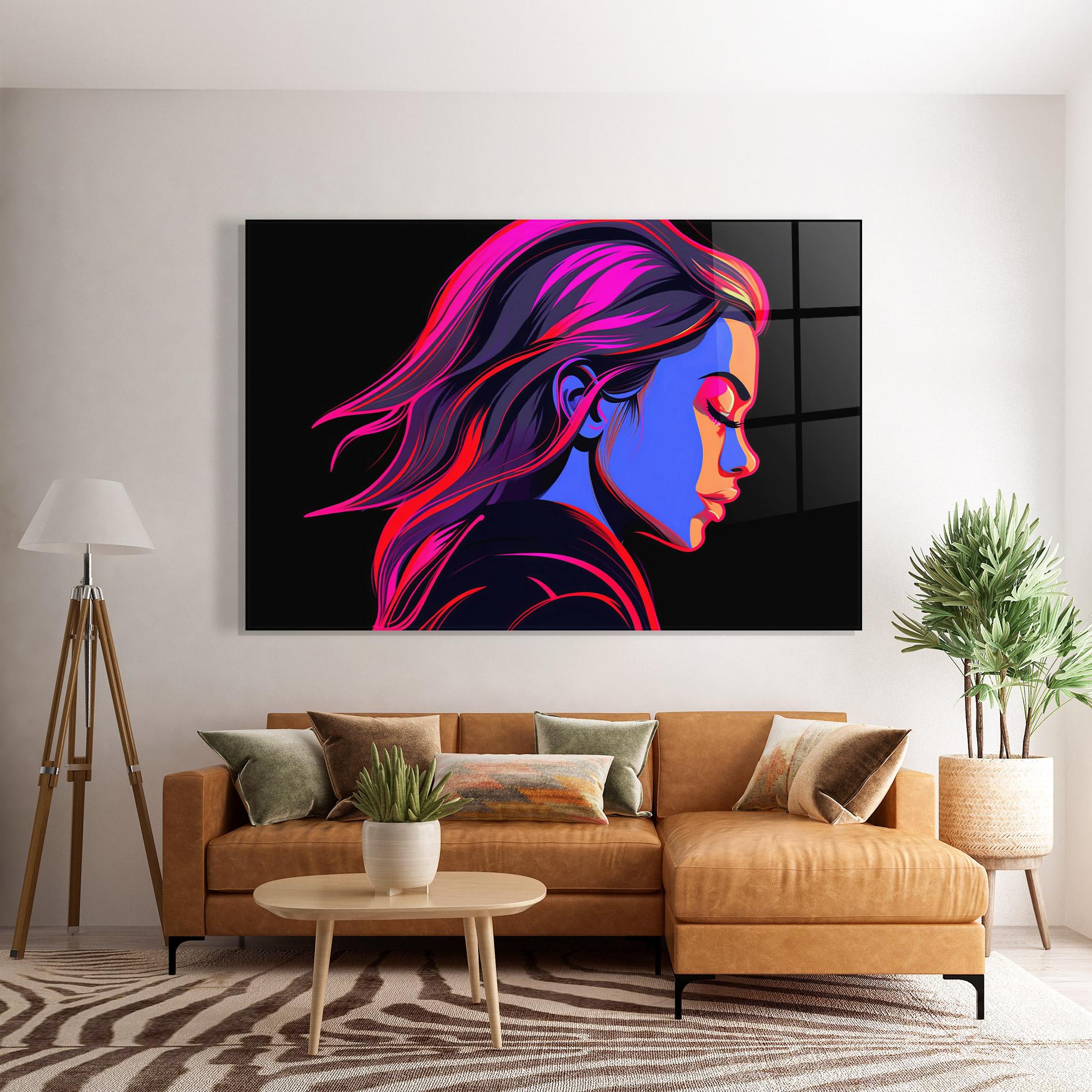 Tablou Sticla Blue Cream Pop Art mockup 7