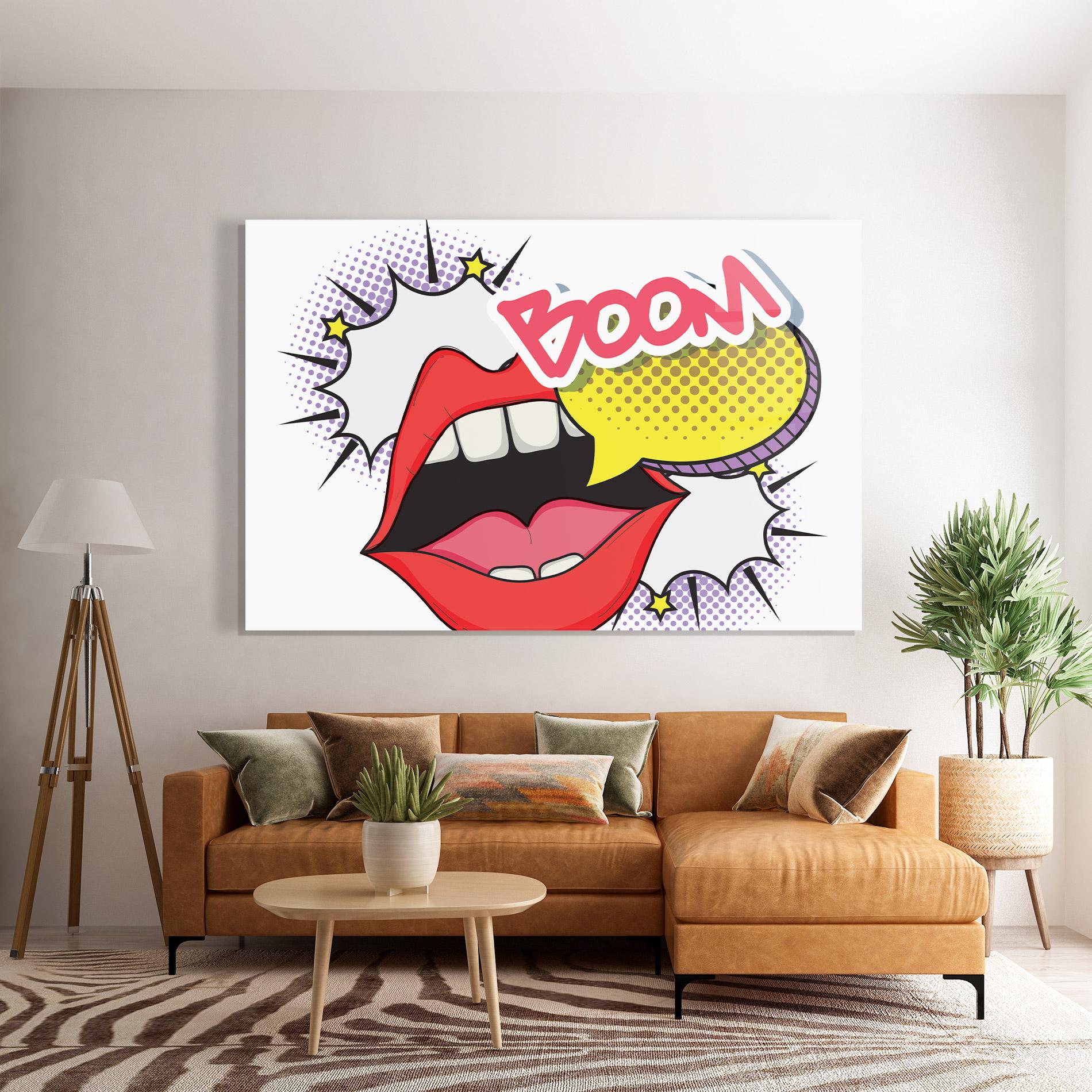 Tablou Sticla Boom Pop Art mockup 7