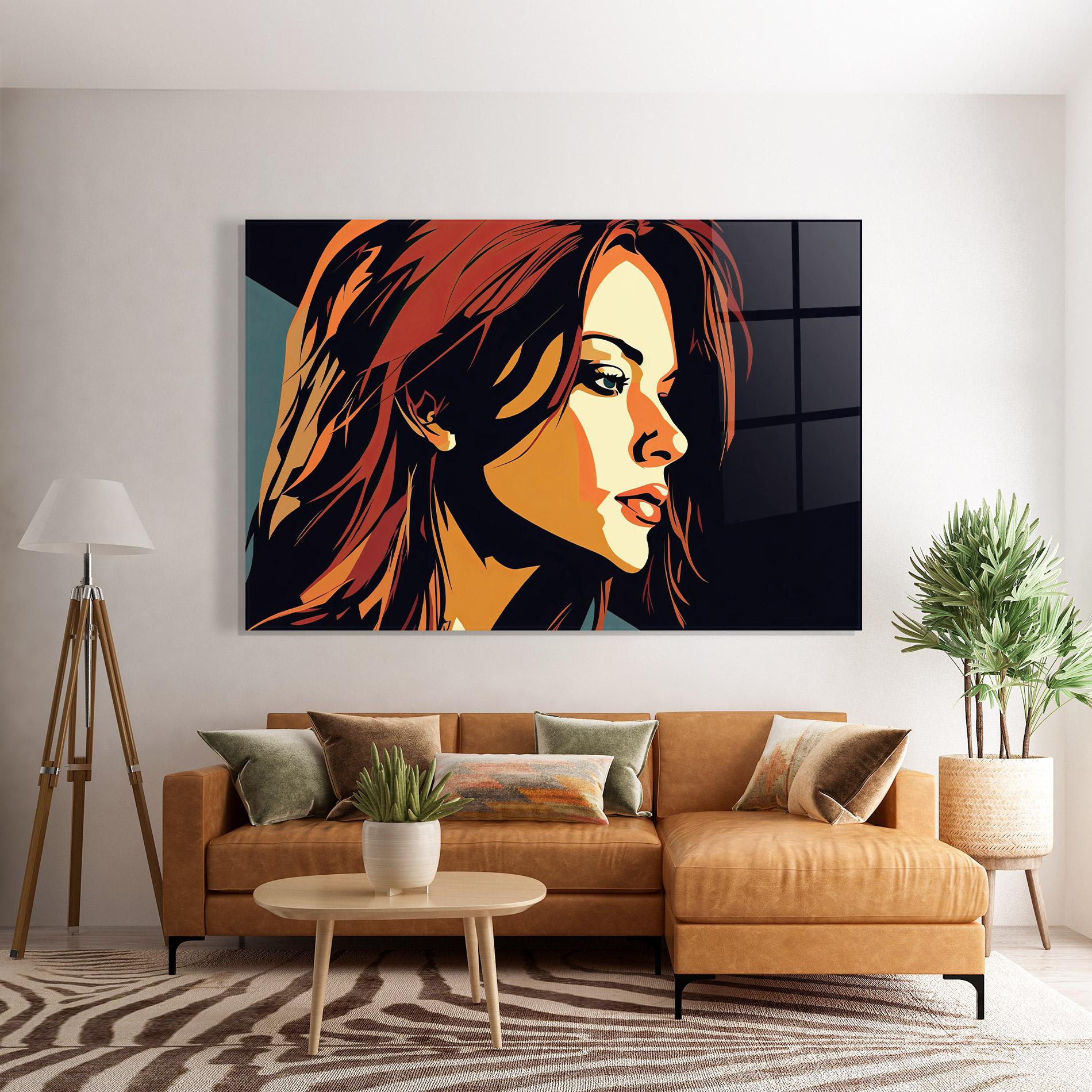 Tablou Sticla Brown Pop Hair mockup 7