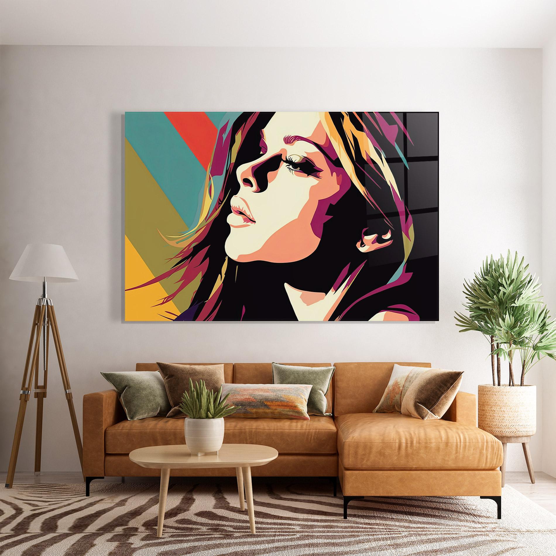 Tablou Sticla Cream Pop Art mockup 7