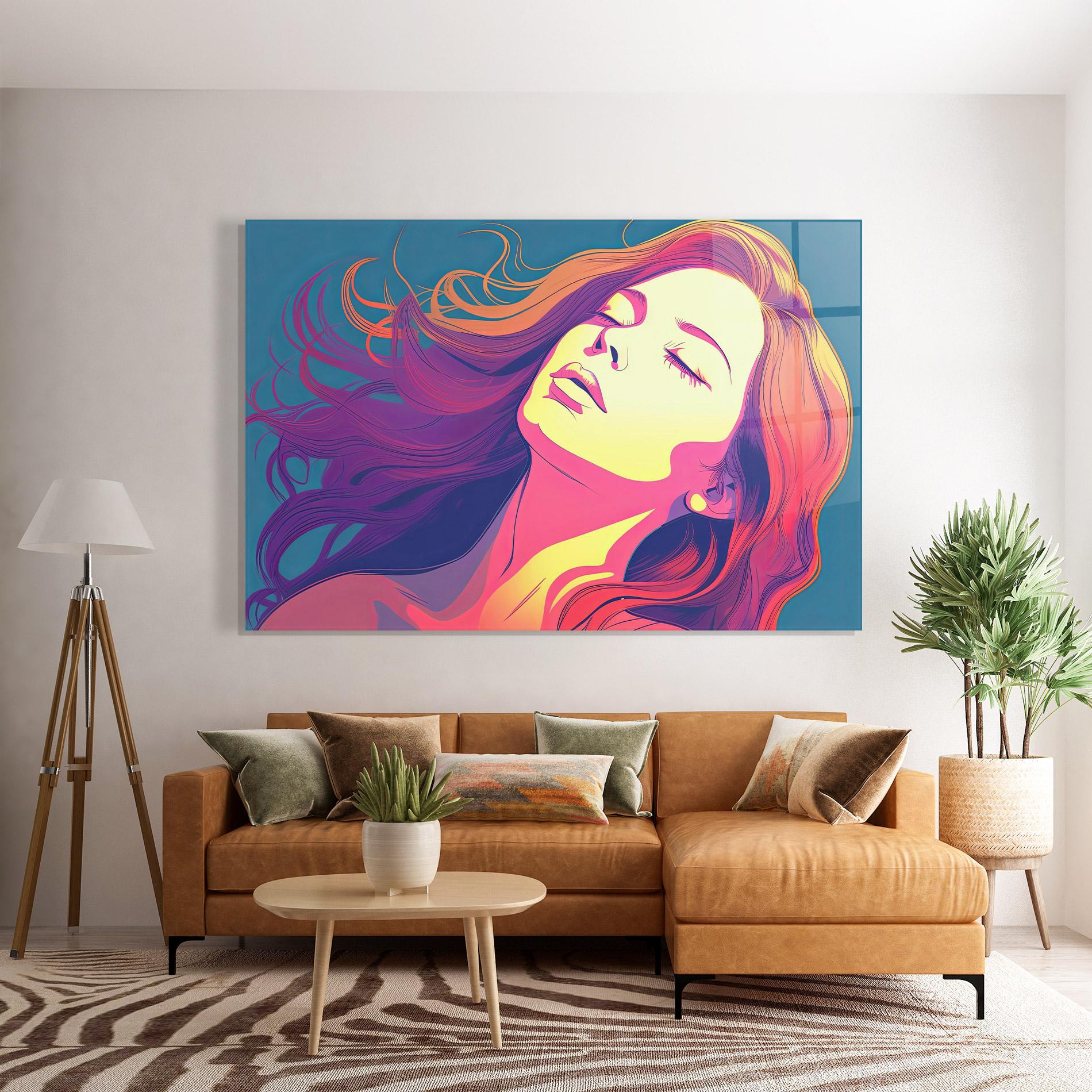 Tablou Sticla Long Pop Hair mockup 7