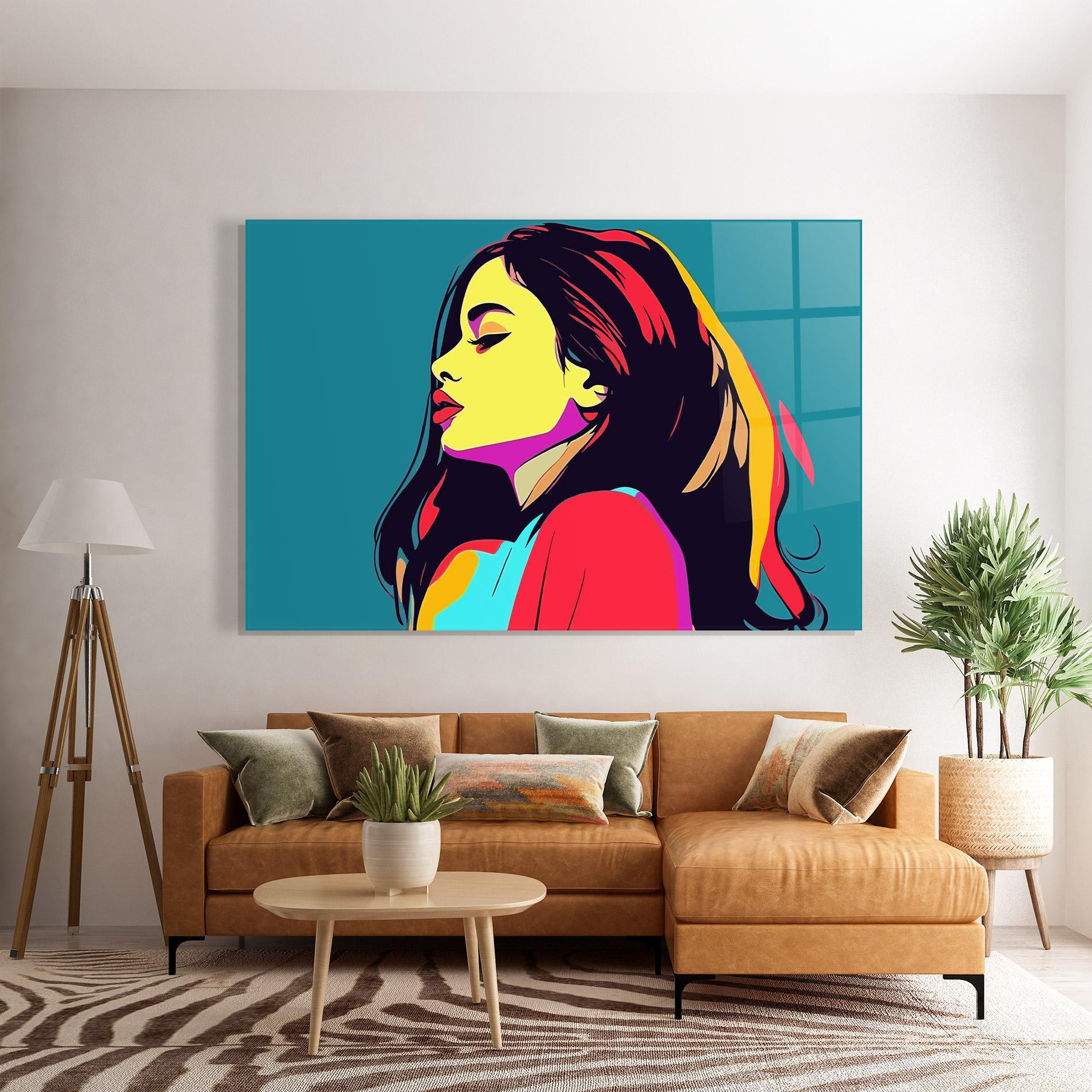 Tablou Sticla Pop Art Woman mockup 7