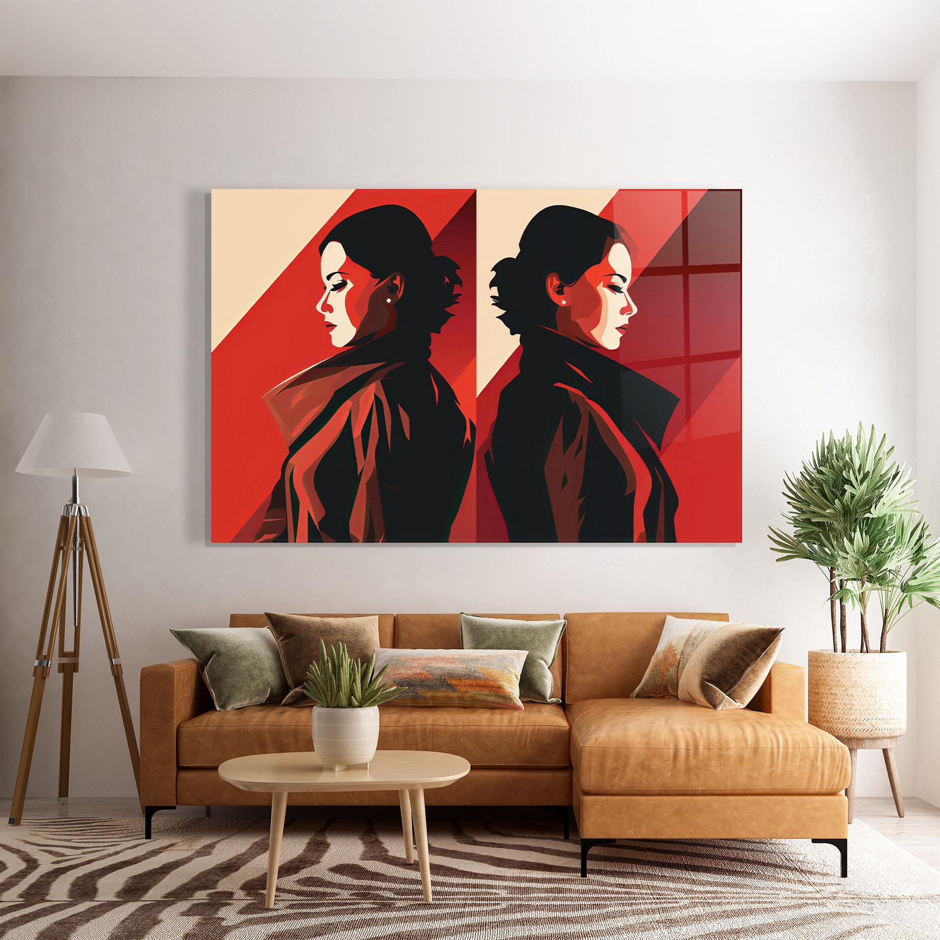 Tablou Sticla Pop Outfit Lady mockup 7