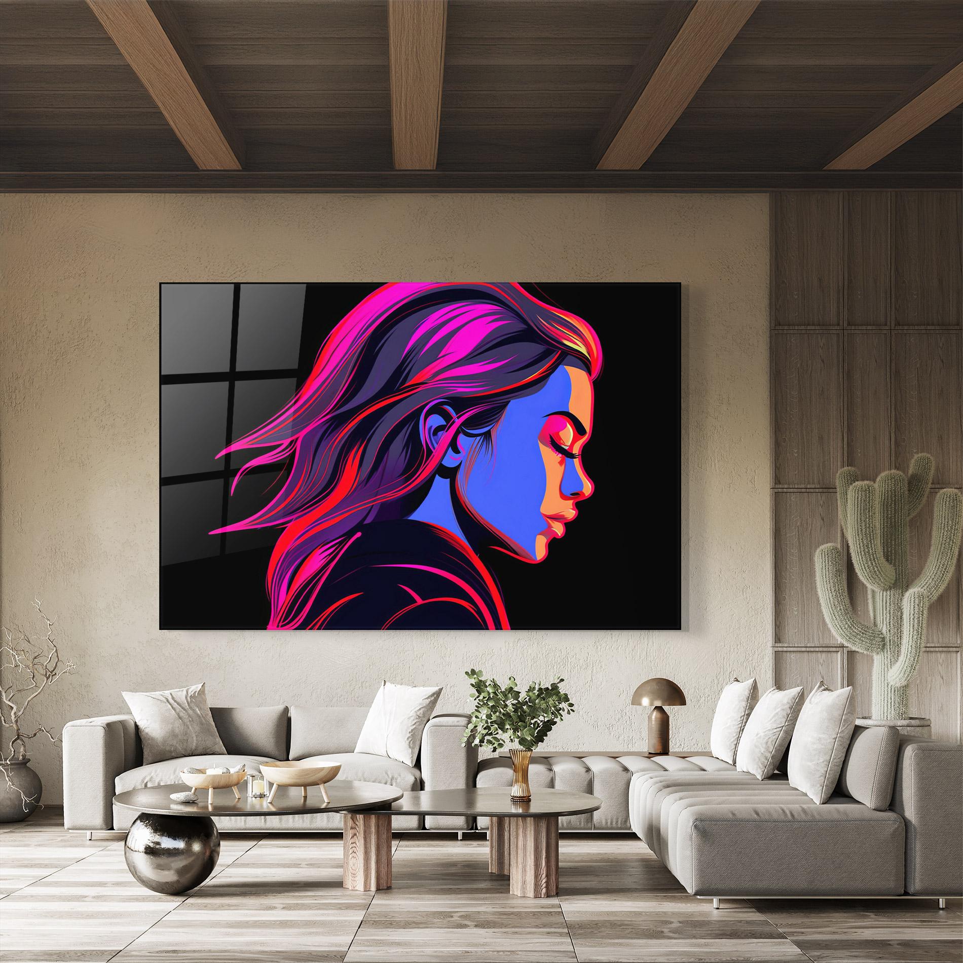 Tablou Sticla Blue Cream Pop Art mockup 8