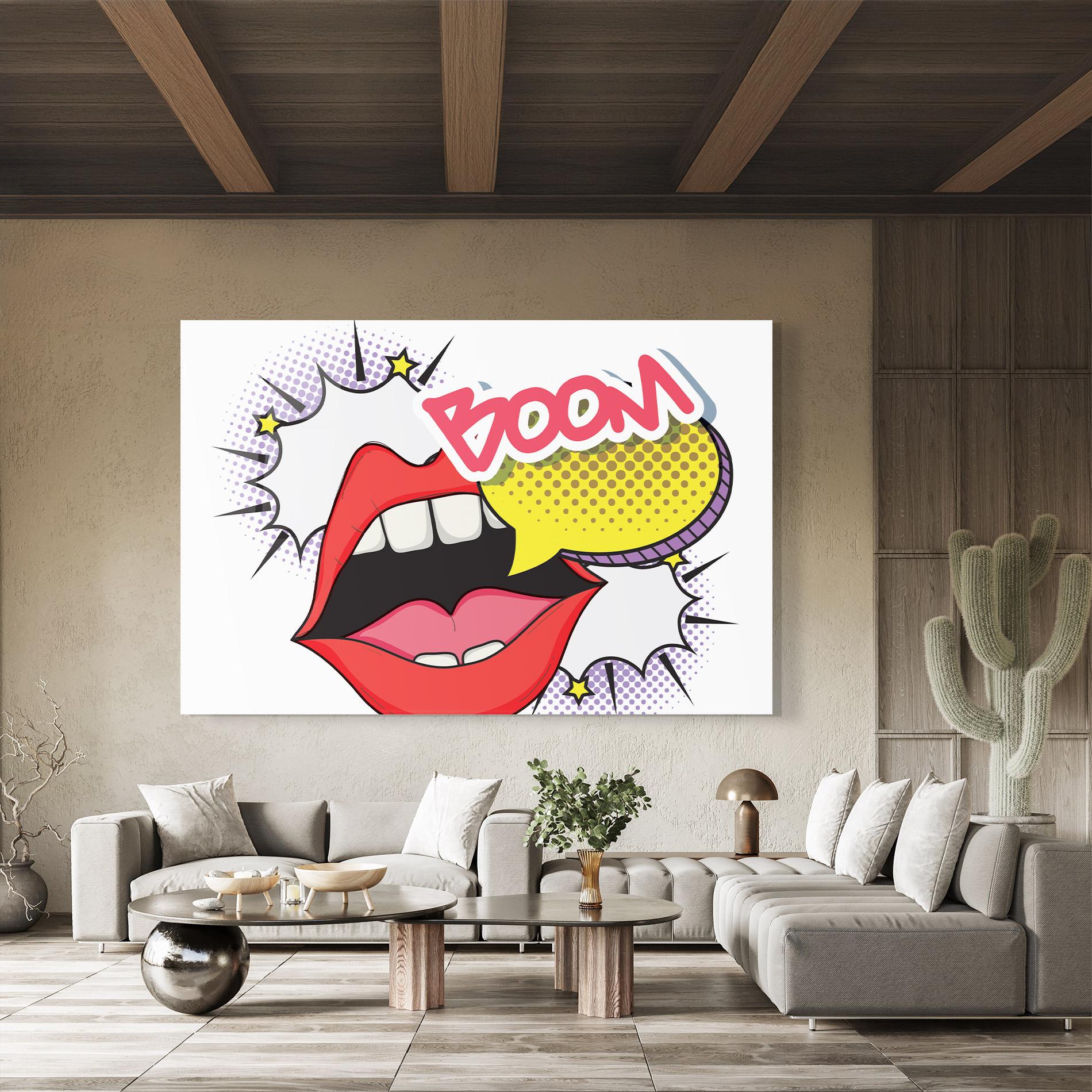 Tablou Sticla Boom Pop Art mockup 8