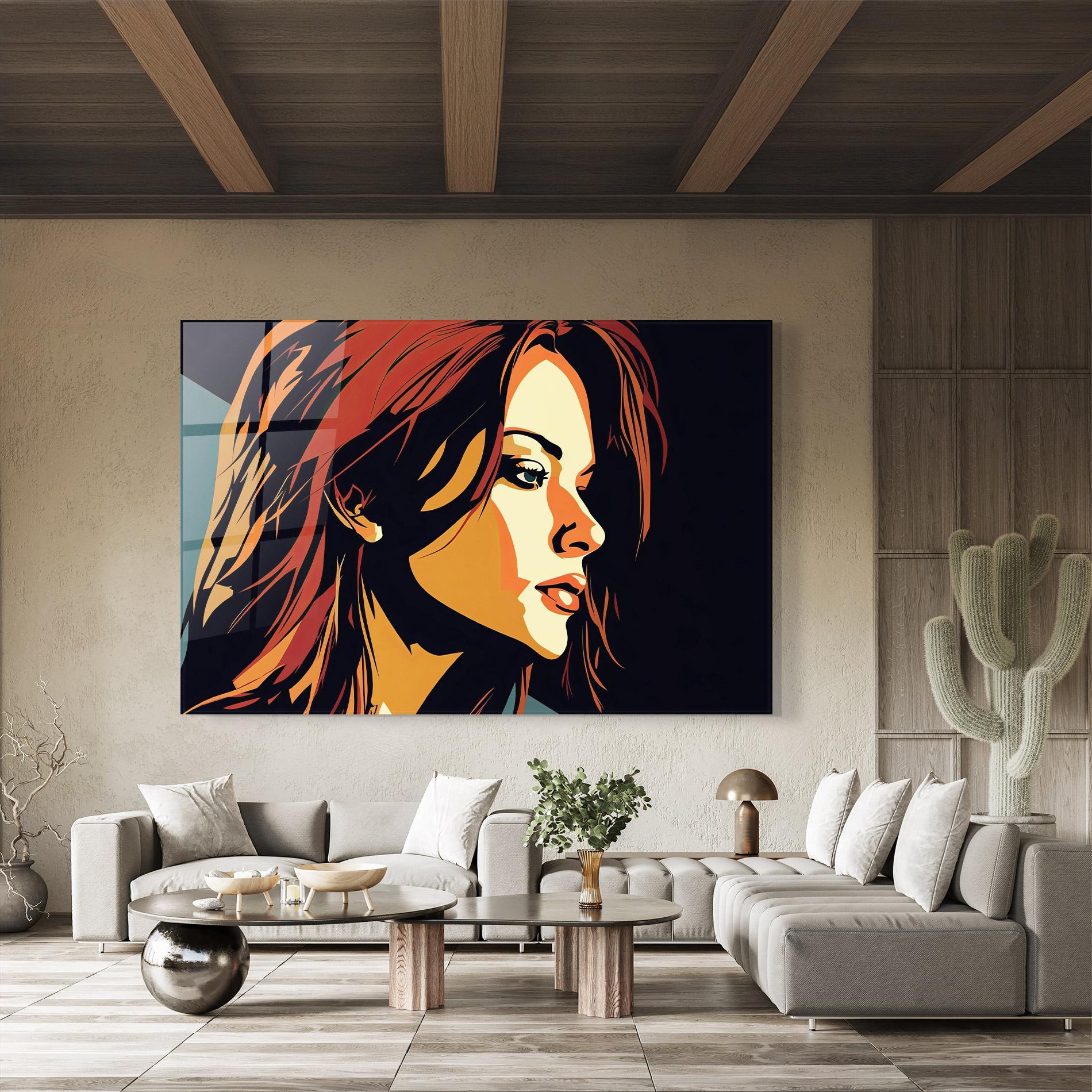 Tablou Sticla Brown Pop Hair mockup 8