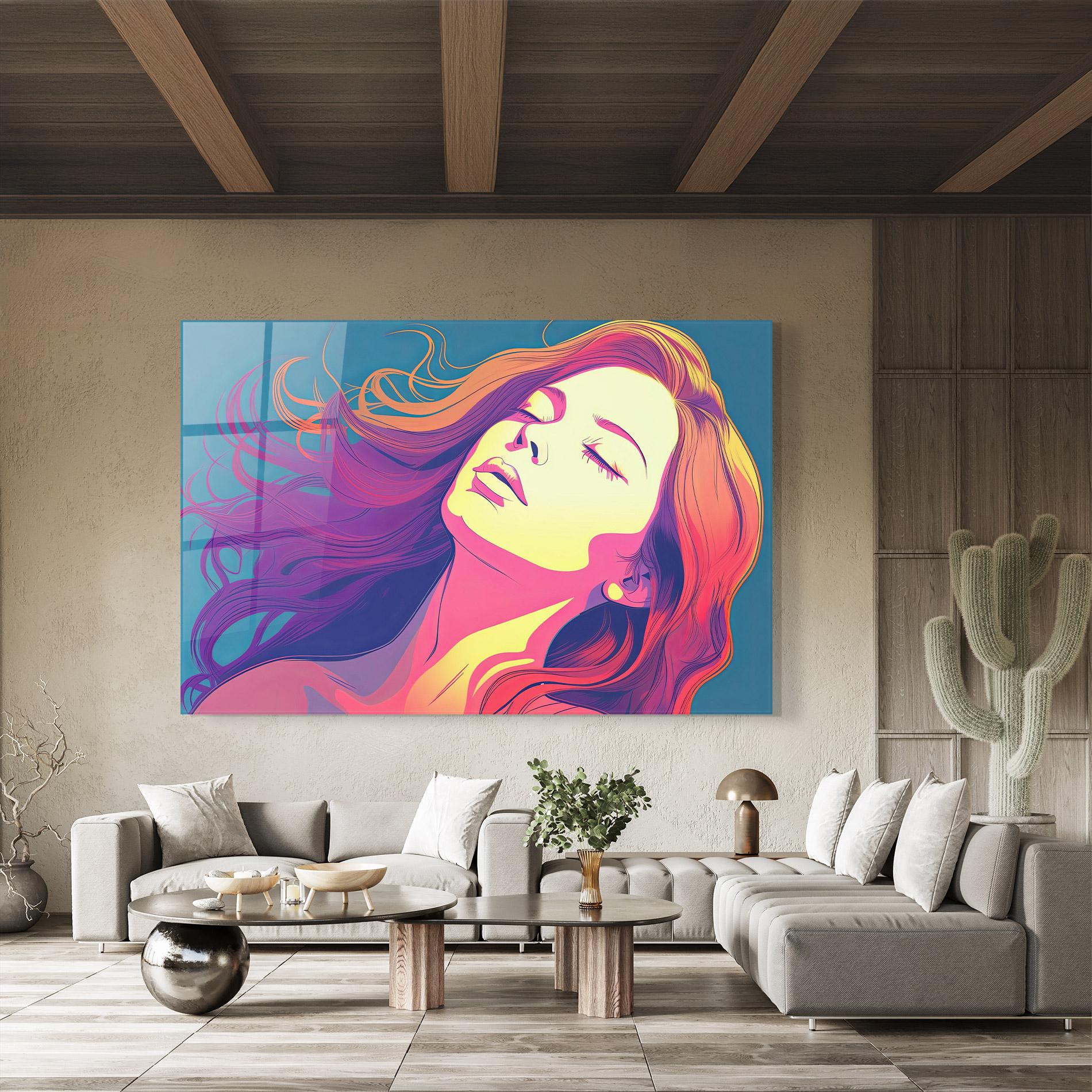 Tablou Sticla Long Pop Hair mockup 8