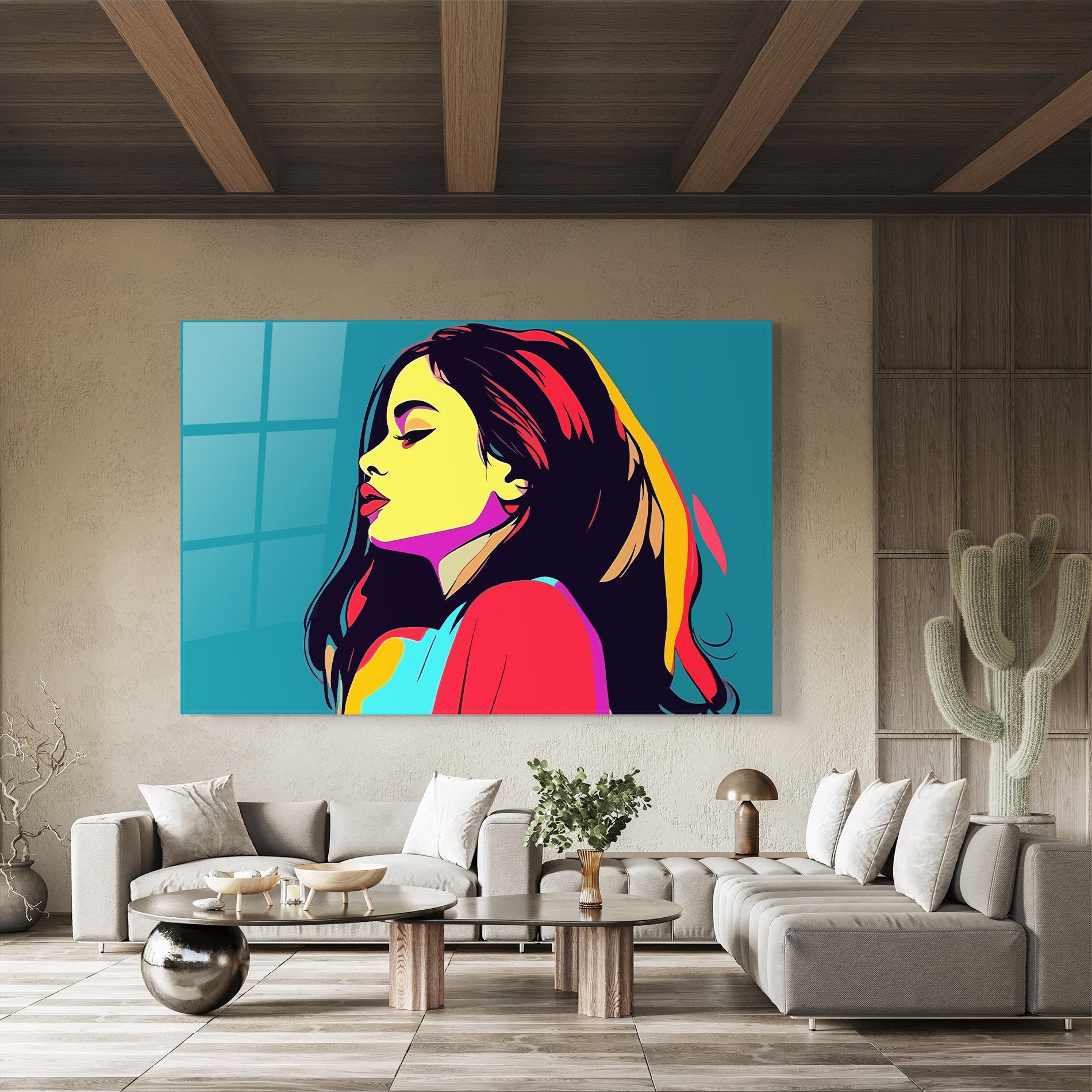 Tablou Sticla Pop Art Woman mockup 8