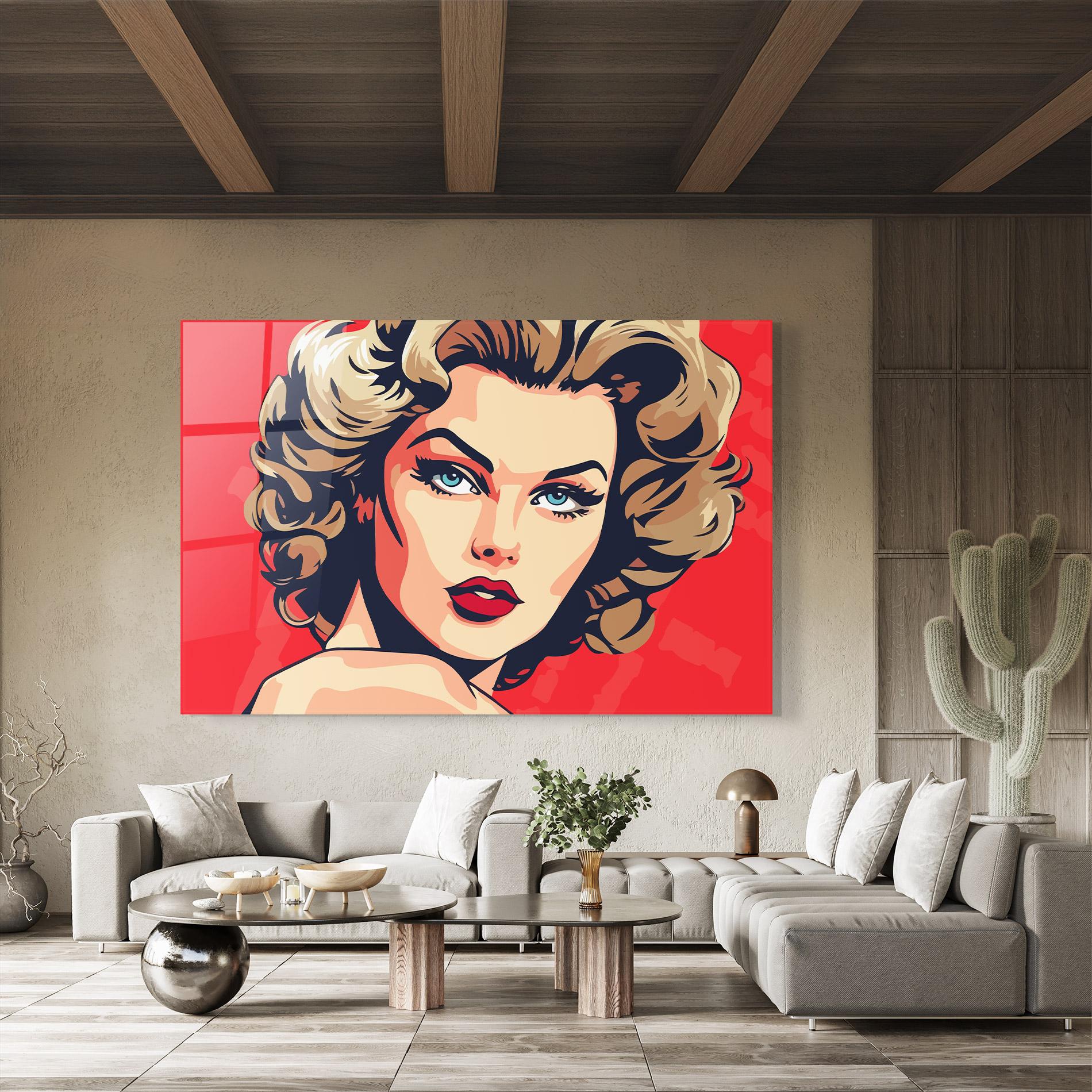 Tablou Sticla Pop Beautiful Lady mockup 8