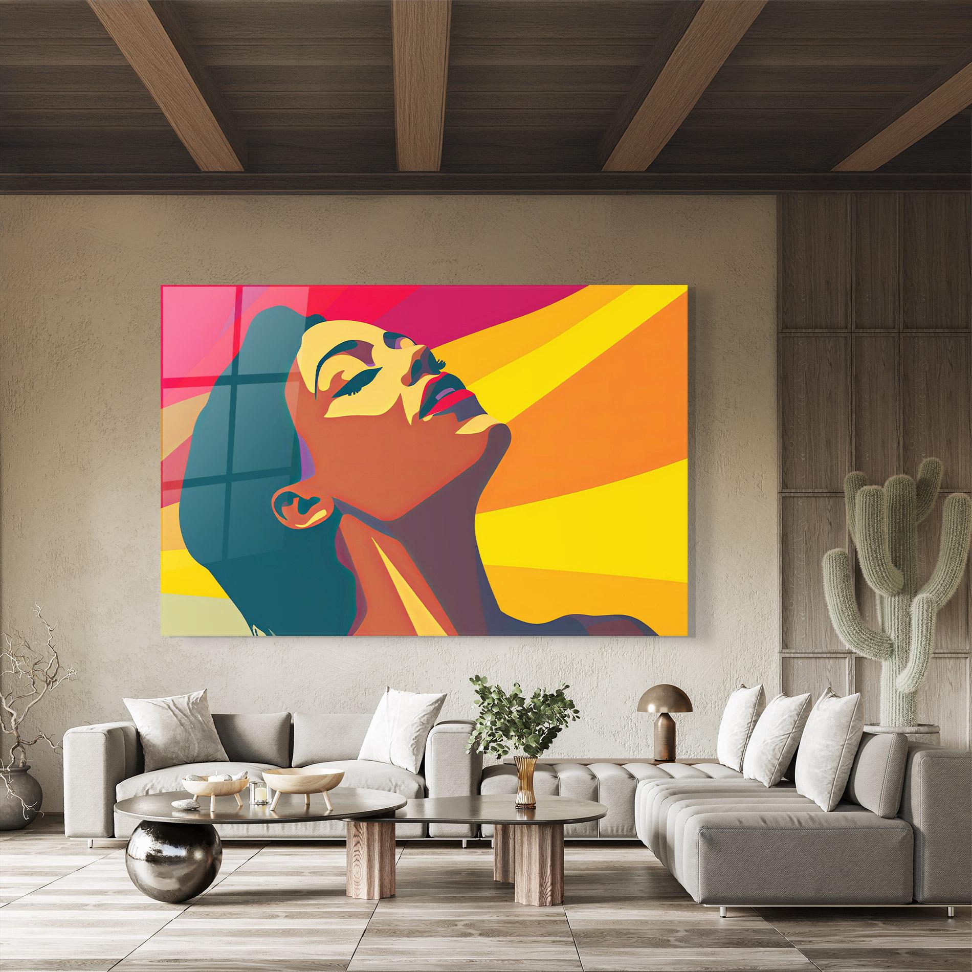 Tablou Sticla Pop Female Color mockup 8