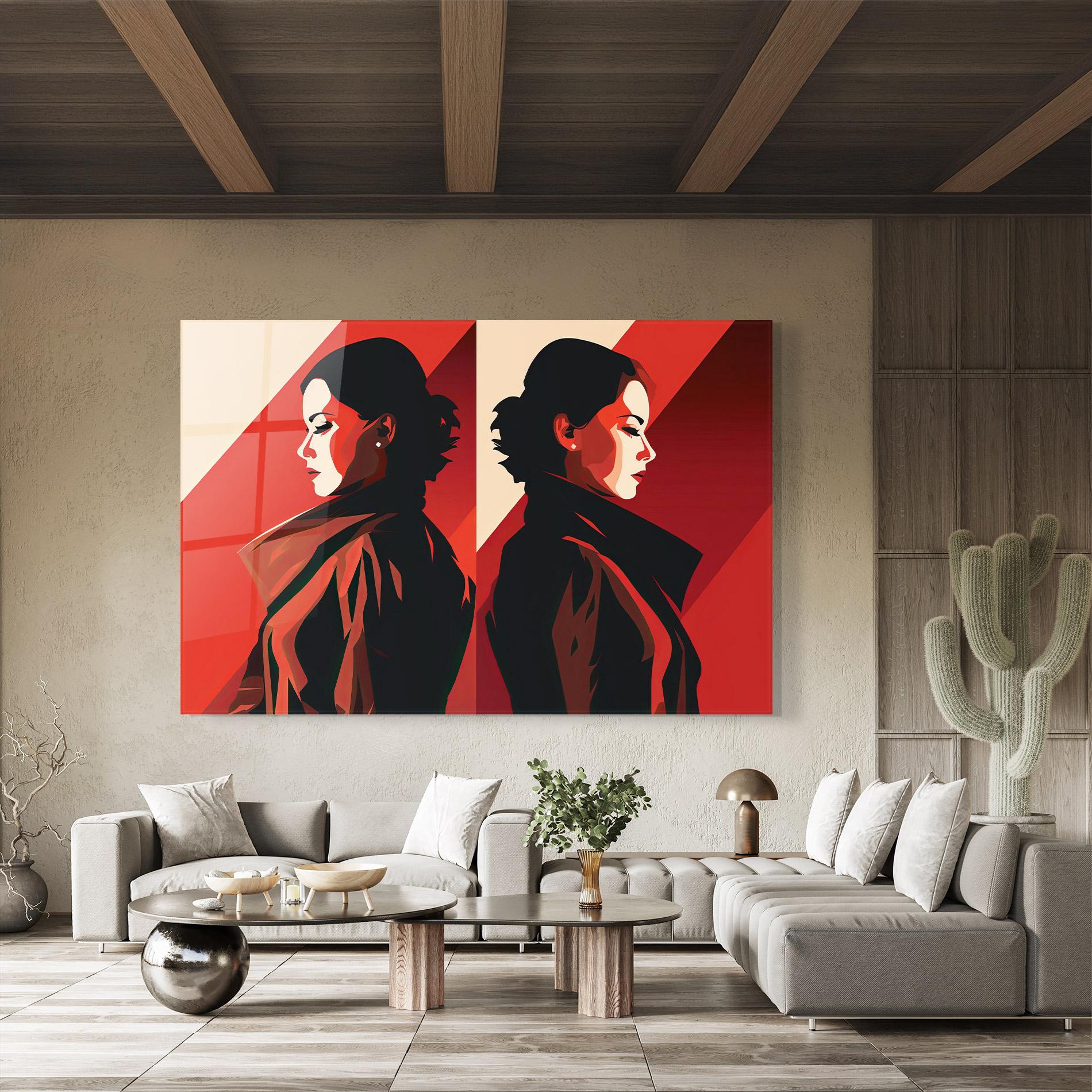 Tablou Sticla Pop Outfit Lady mockup 8