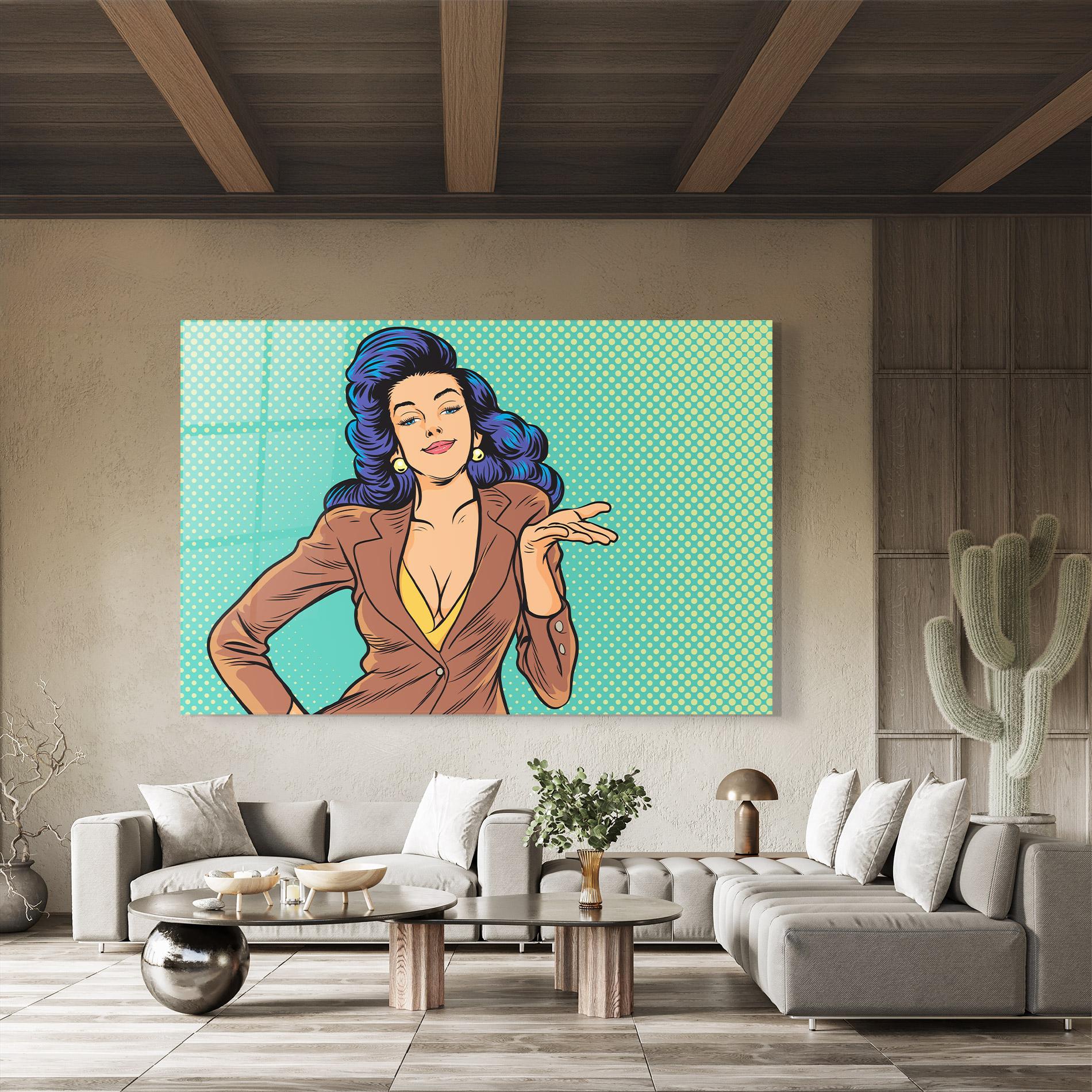 Tablou Sticla Pop Woman mockup 8