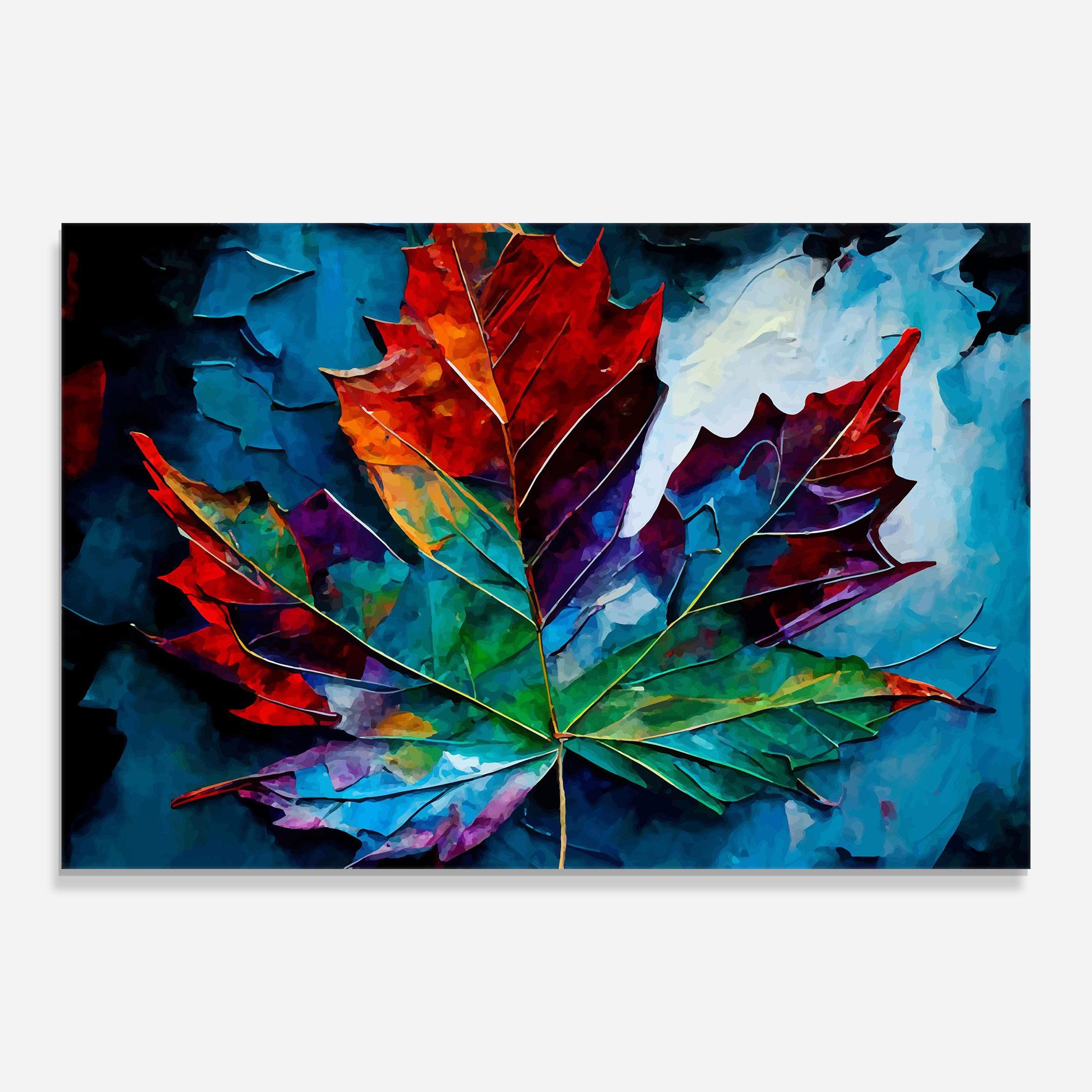 Tablou Sticla Colorful Leaf Mix mockup 0