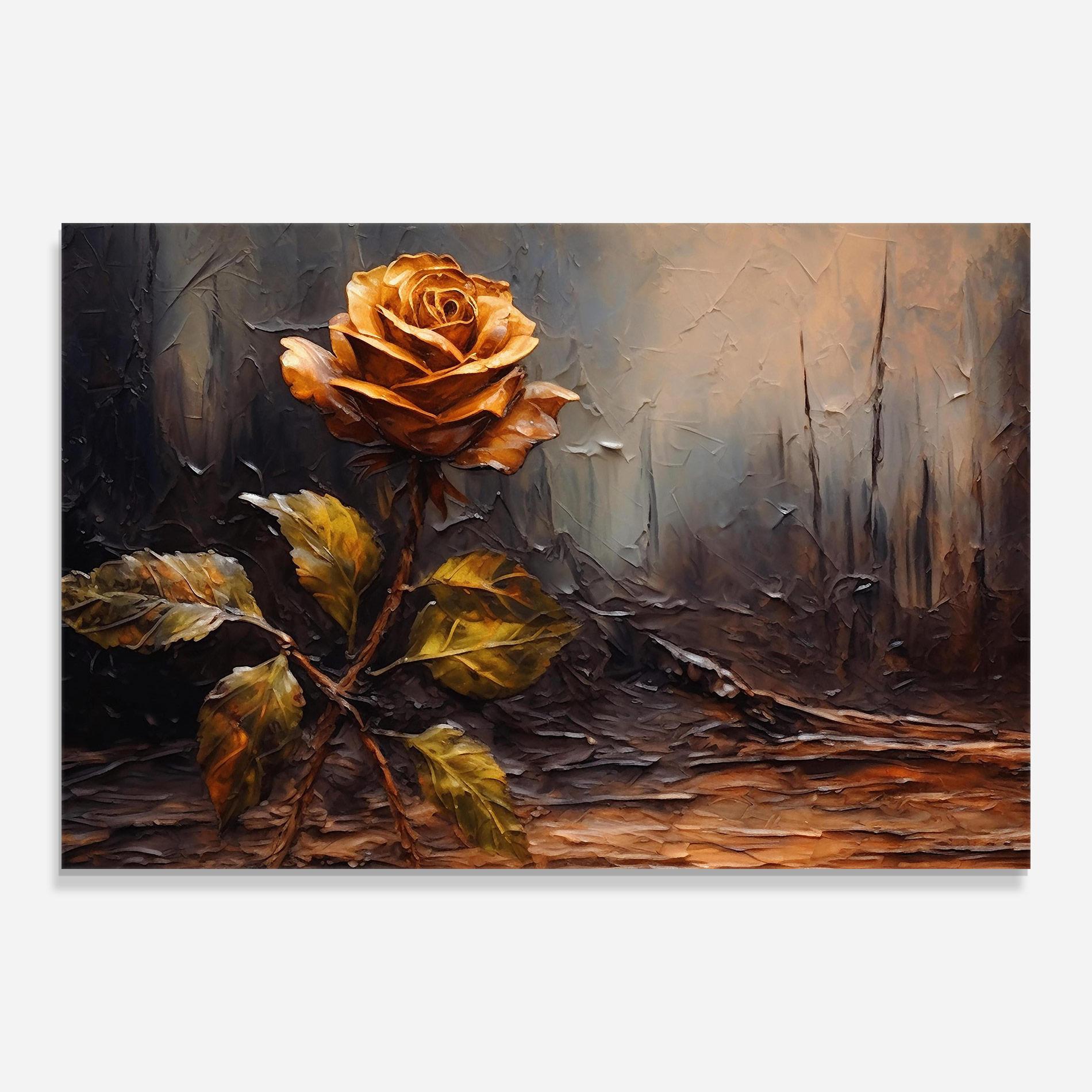 Tablou Sticla Orange Rose Art mockup 0