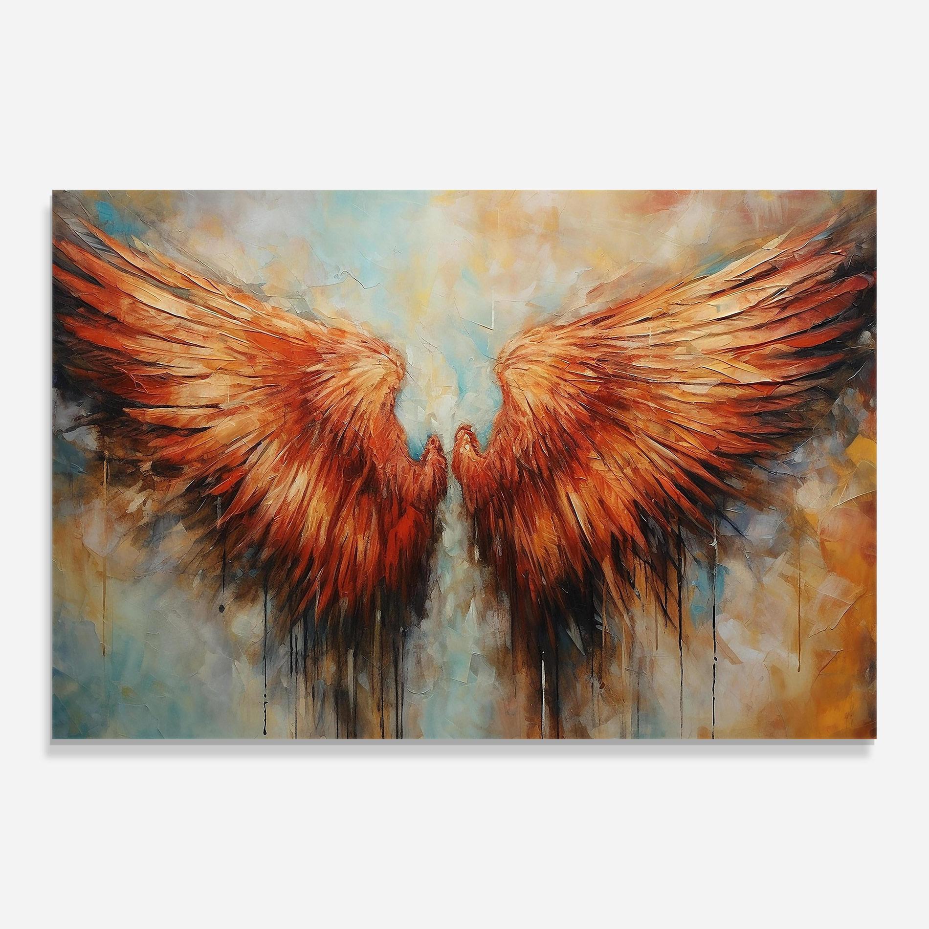 Tablou Sticla Orange Wings mockup 0
