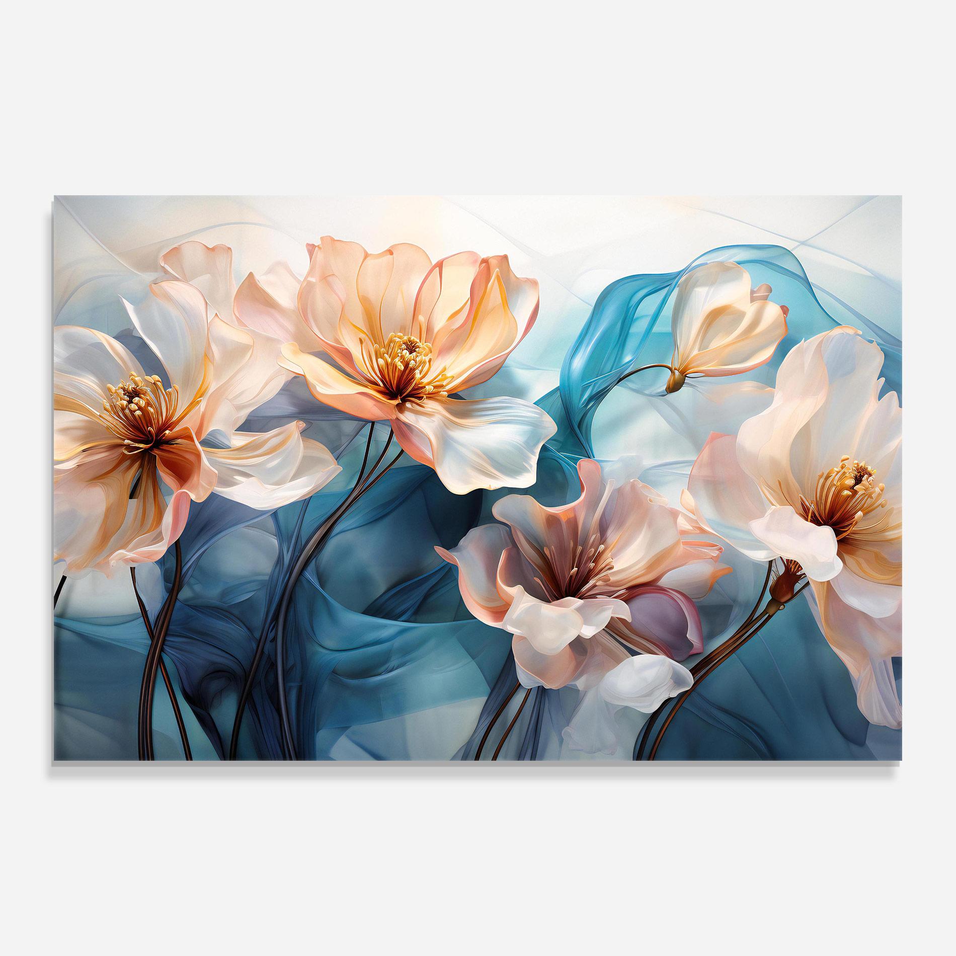 Tablou Sticla Pink Flowers Floating mockup 0