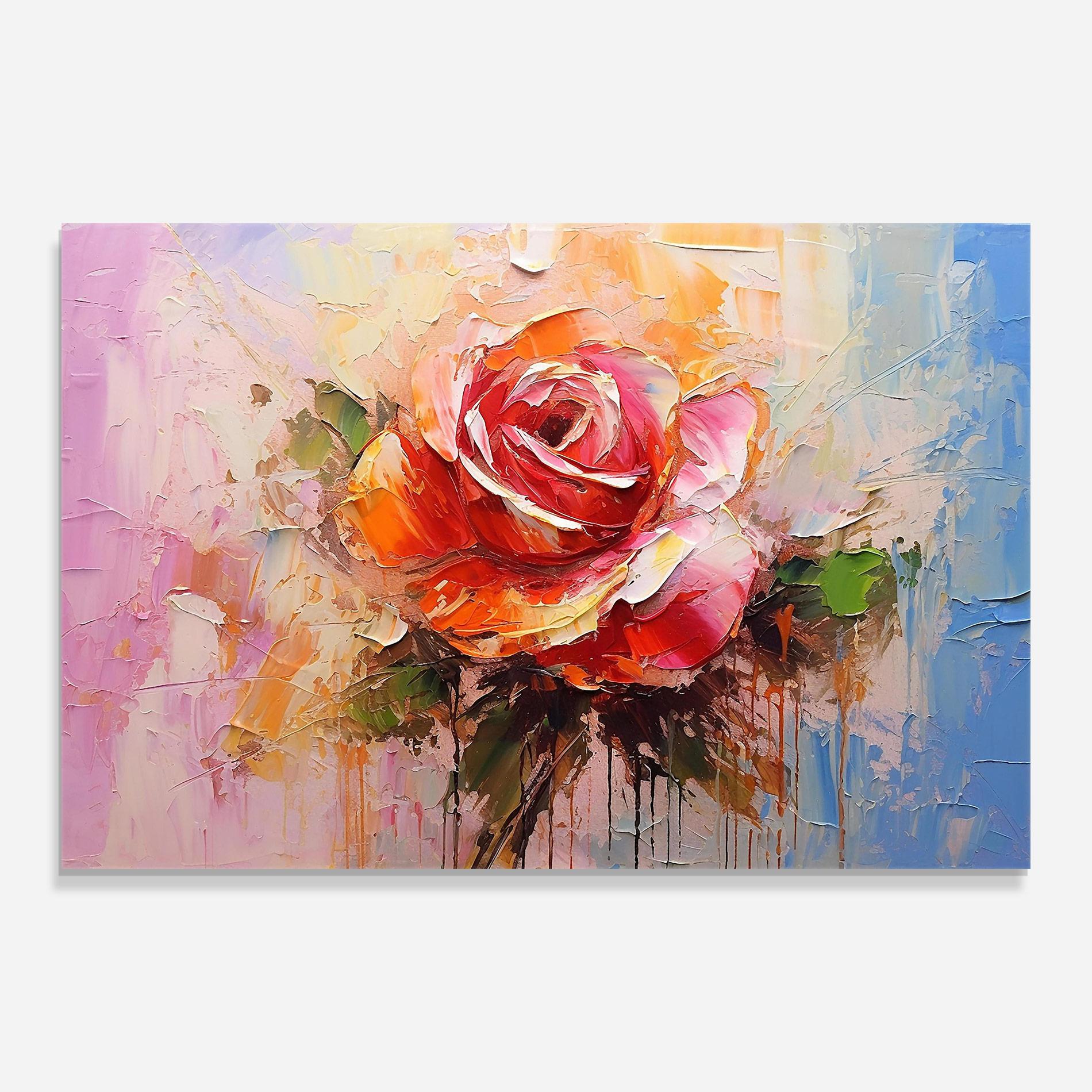 Tablou Sticla Red Pink Orange Art mockup 0