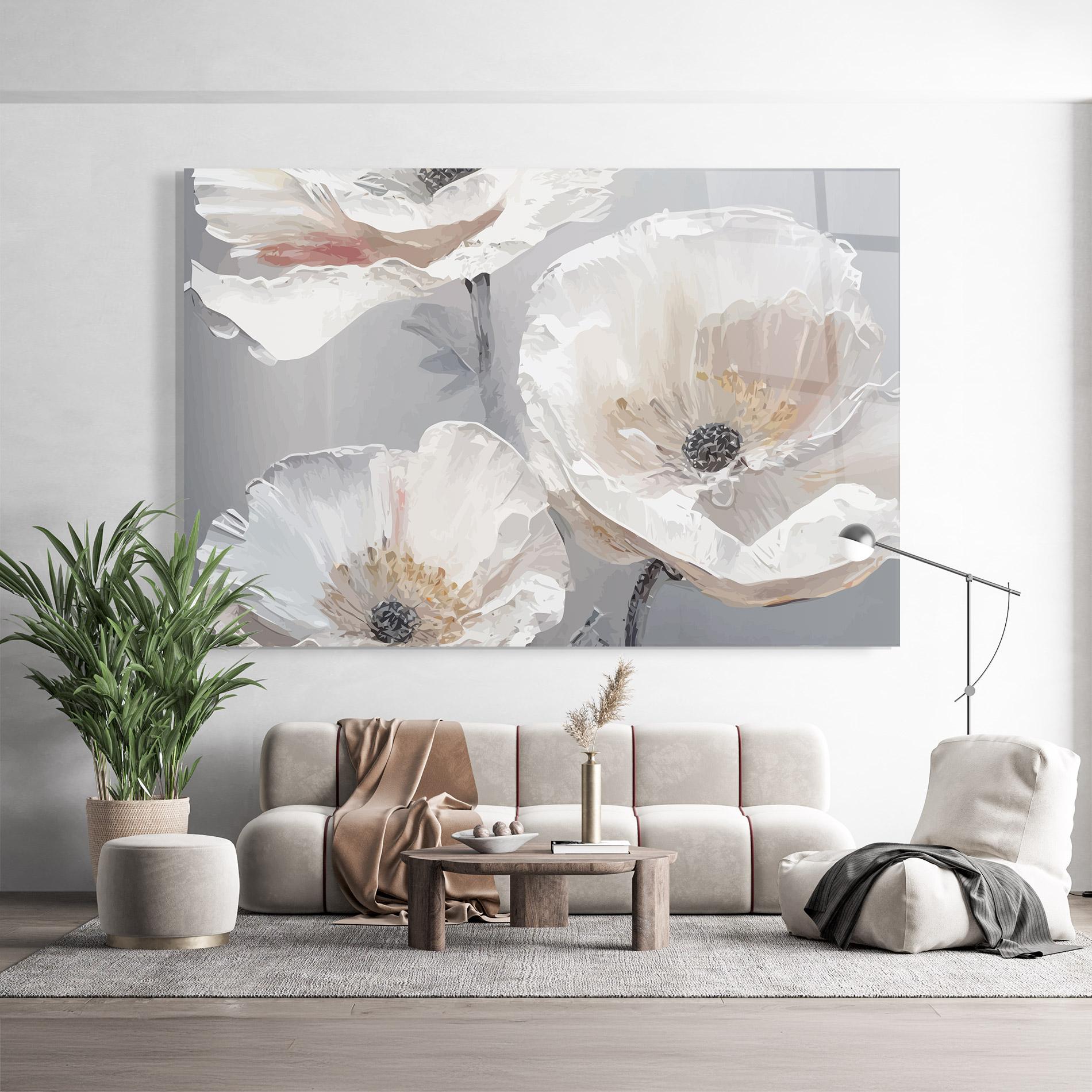 Tablou Sticla Cream Mix Flower mockup 9