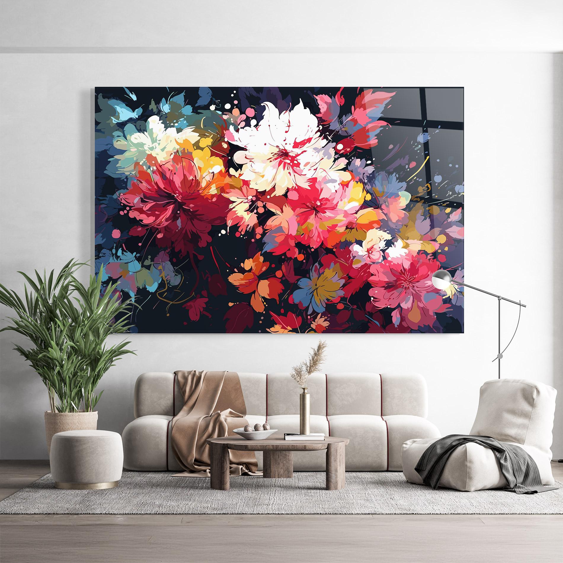 Tablou Sticla Flower Art Texture mockup 9