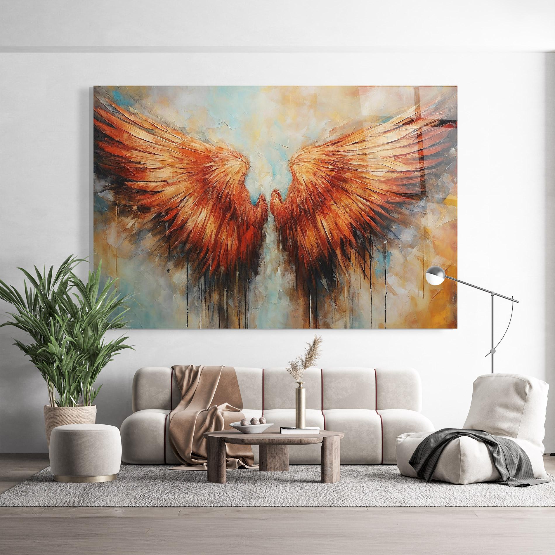 Tablou Sticla Orange Wings mockup 9