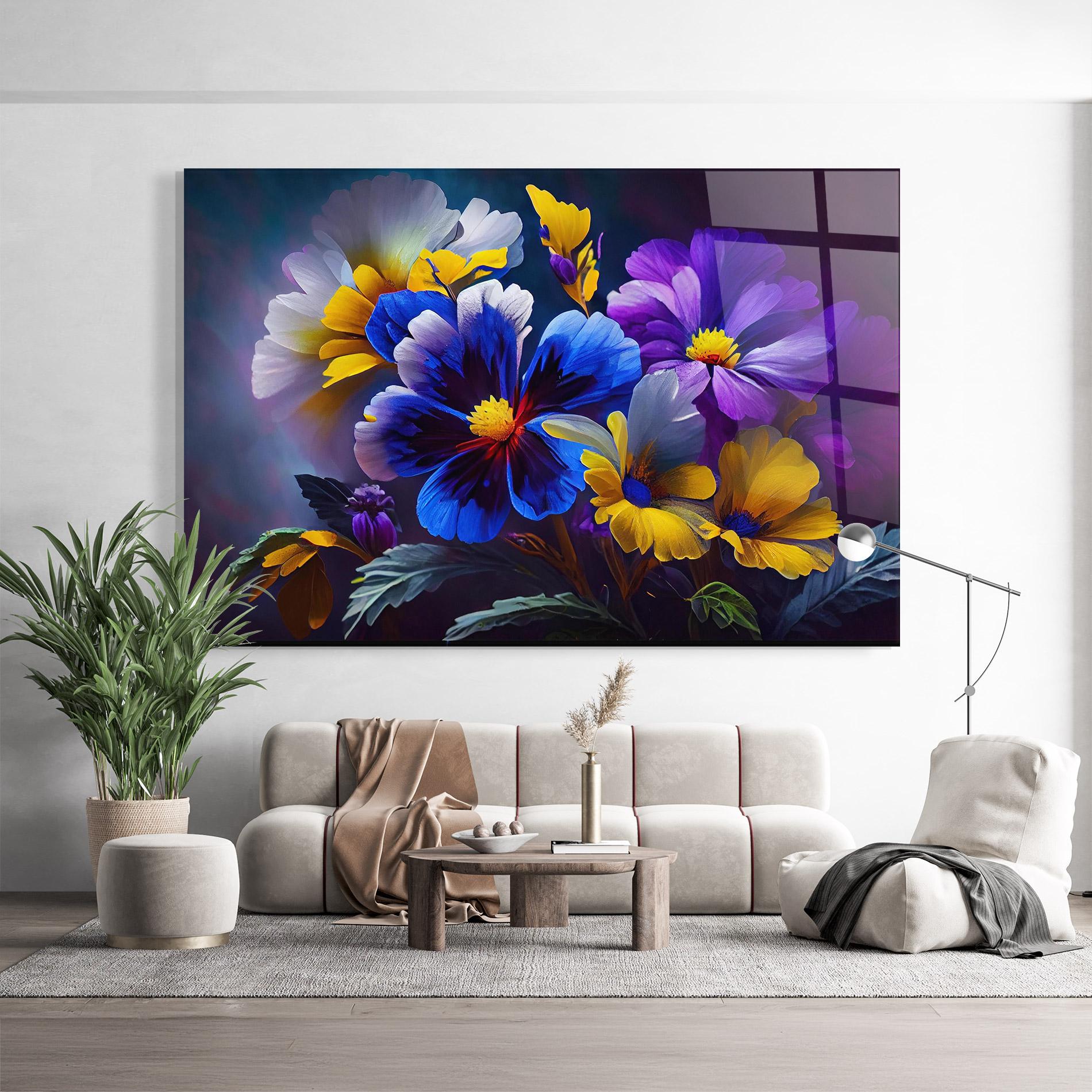 Tablou Sticla Vibrant Floral Art mockup 9