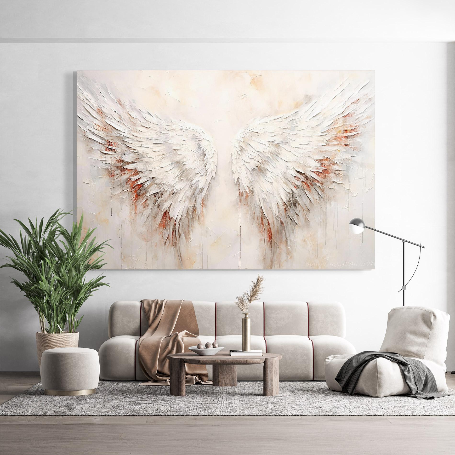 Tablou Sticla White Bloody Wings mockup 9