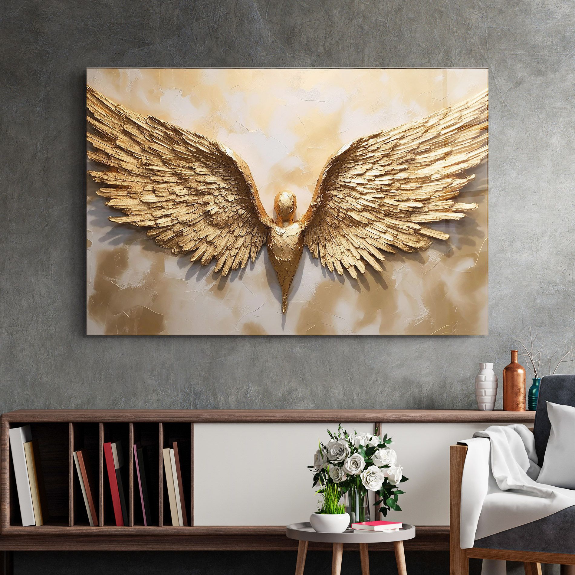 Beautiful Gold Wings mockup 2