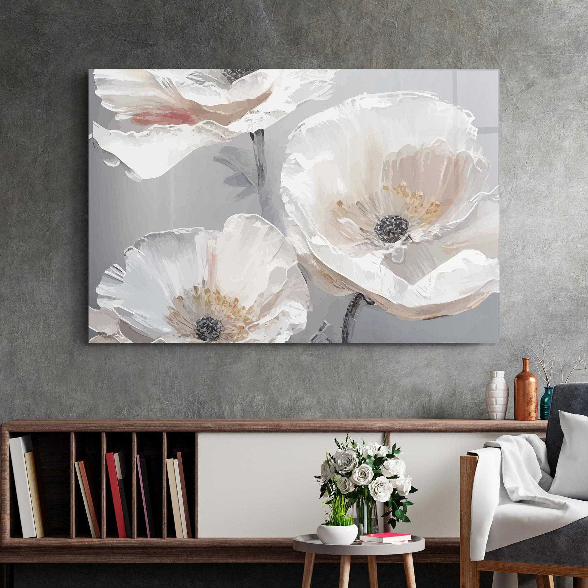 Tablou Sticla Cream Mix Flower mockup 2