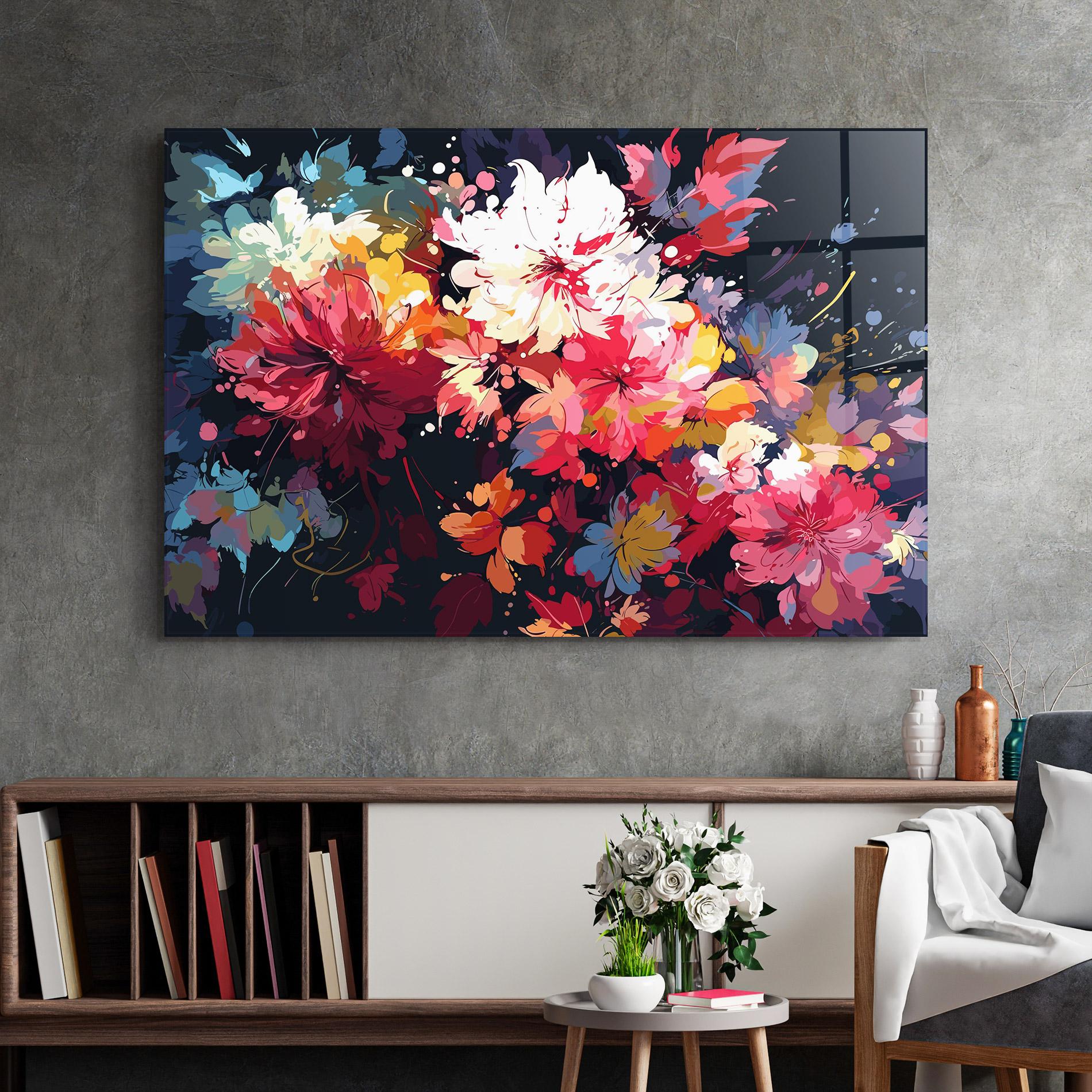 Tablou Sticla Flower Art Texture mockup 2