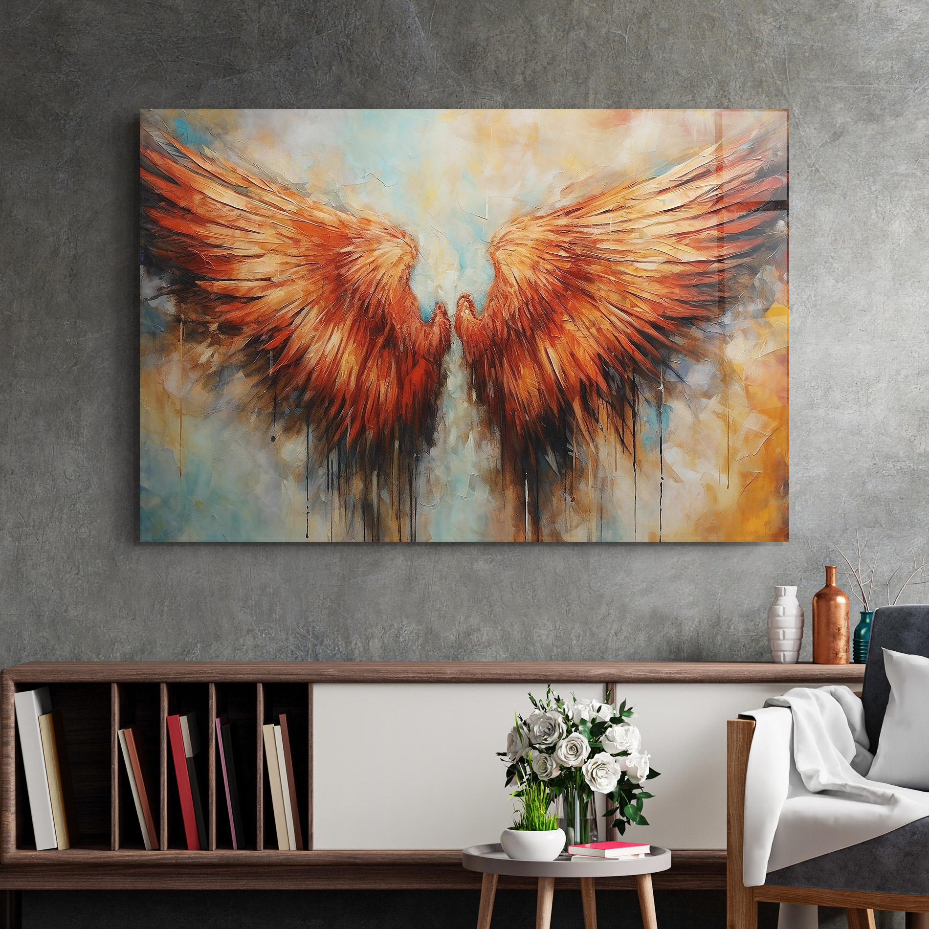 Tablou Sticla Orange Wings mockup 2