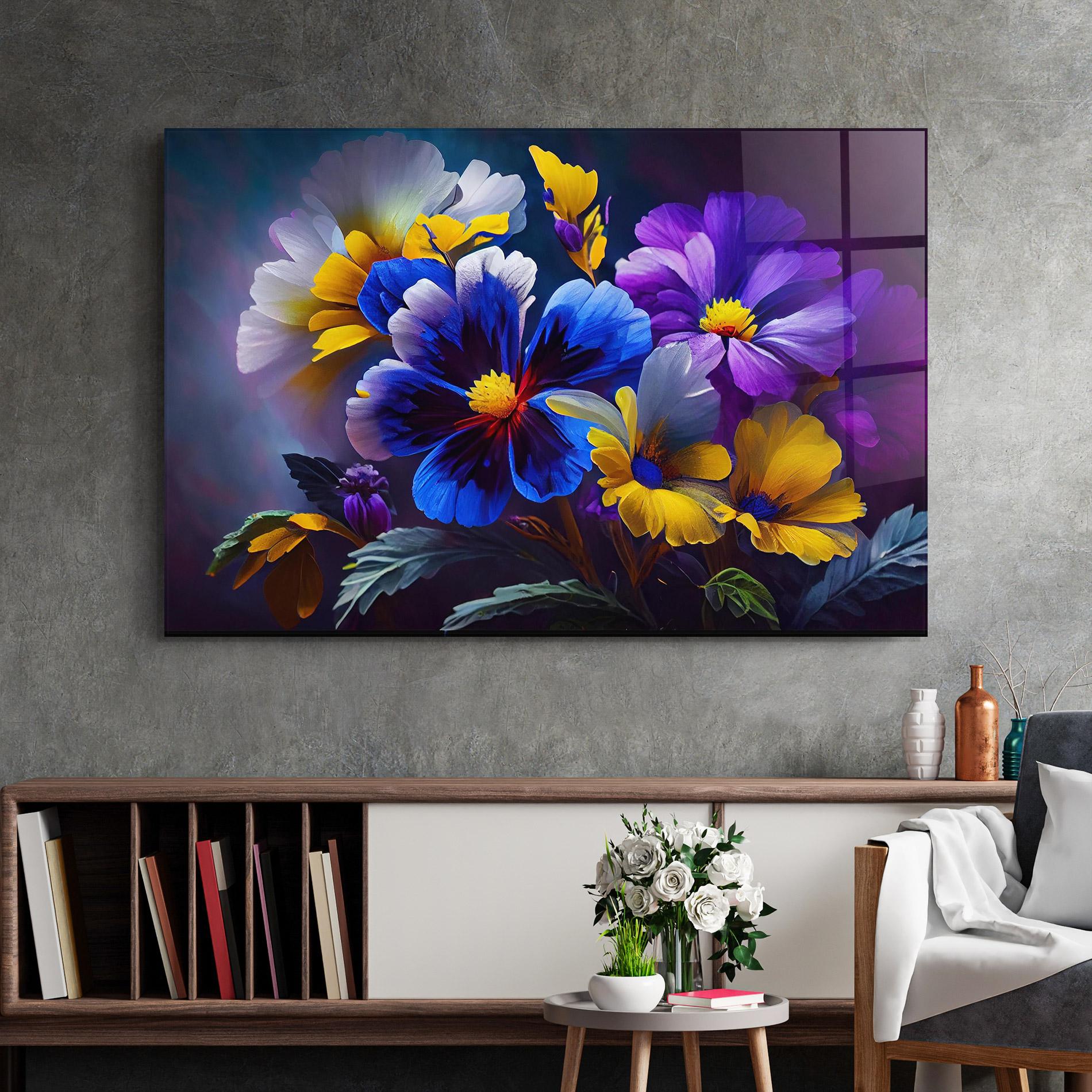 Tablou Sticla Vibrant Floral Art mockup 2