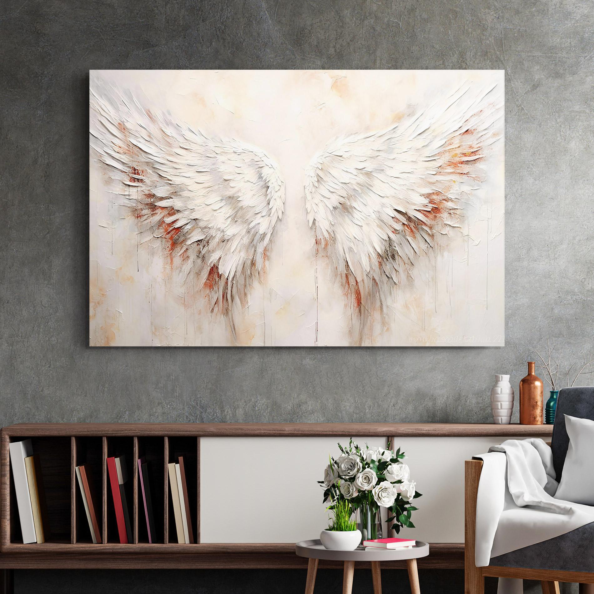 Tablou Sticla White Bloody Wings mockup 2