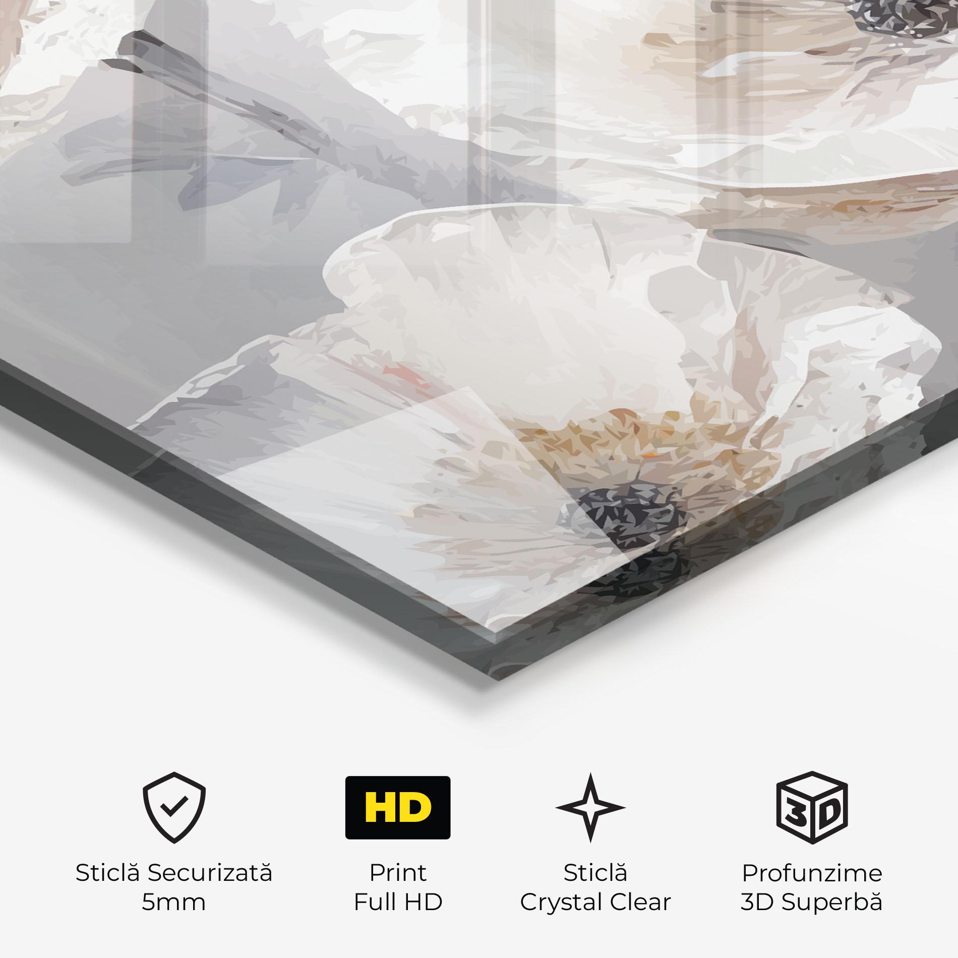 Tablou Sticla Cream Mix Flower mockup 3