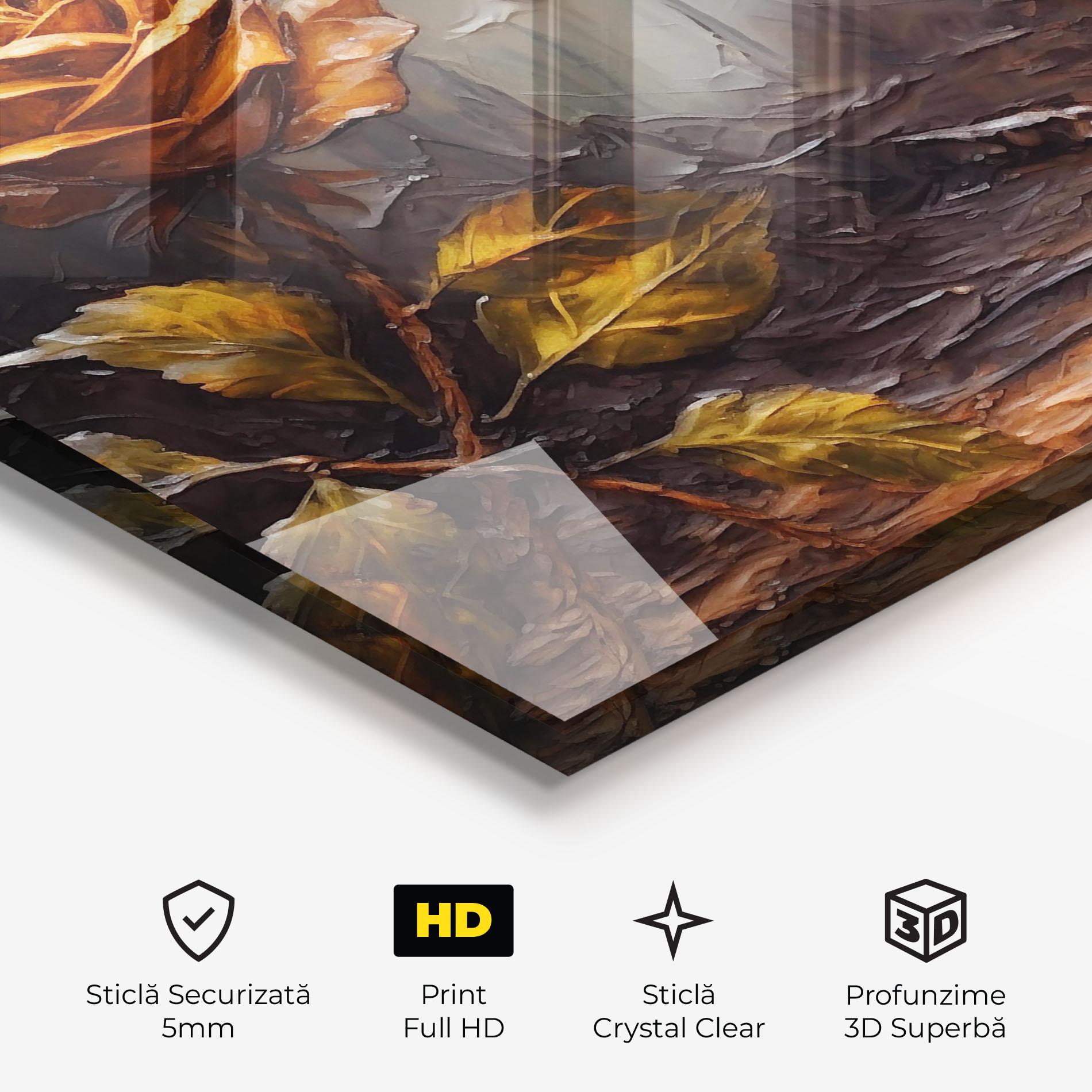 Tablou Sticla Orange Rose Art mockup 3