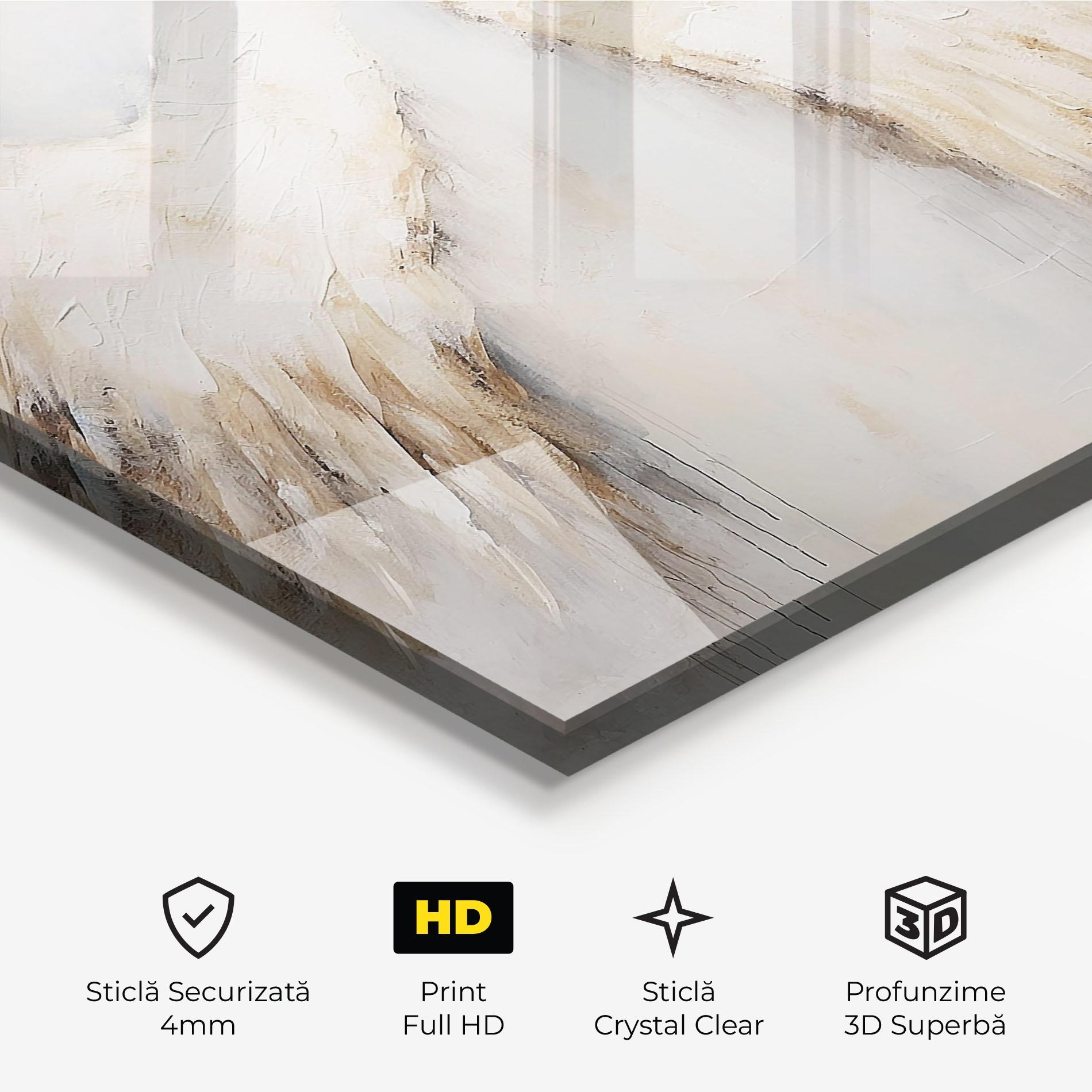 Tablou Sticla Cream White Wings mockup 3